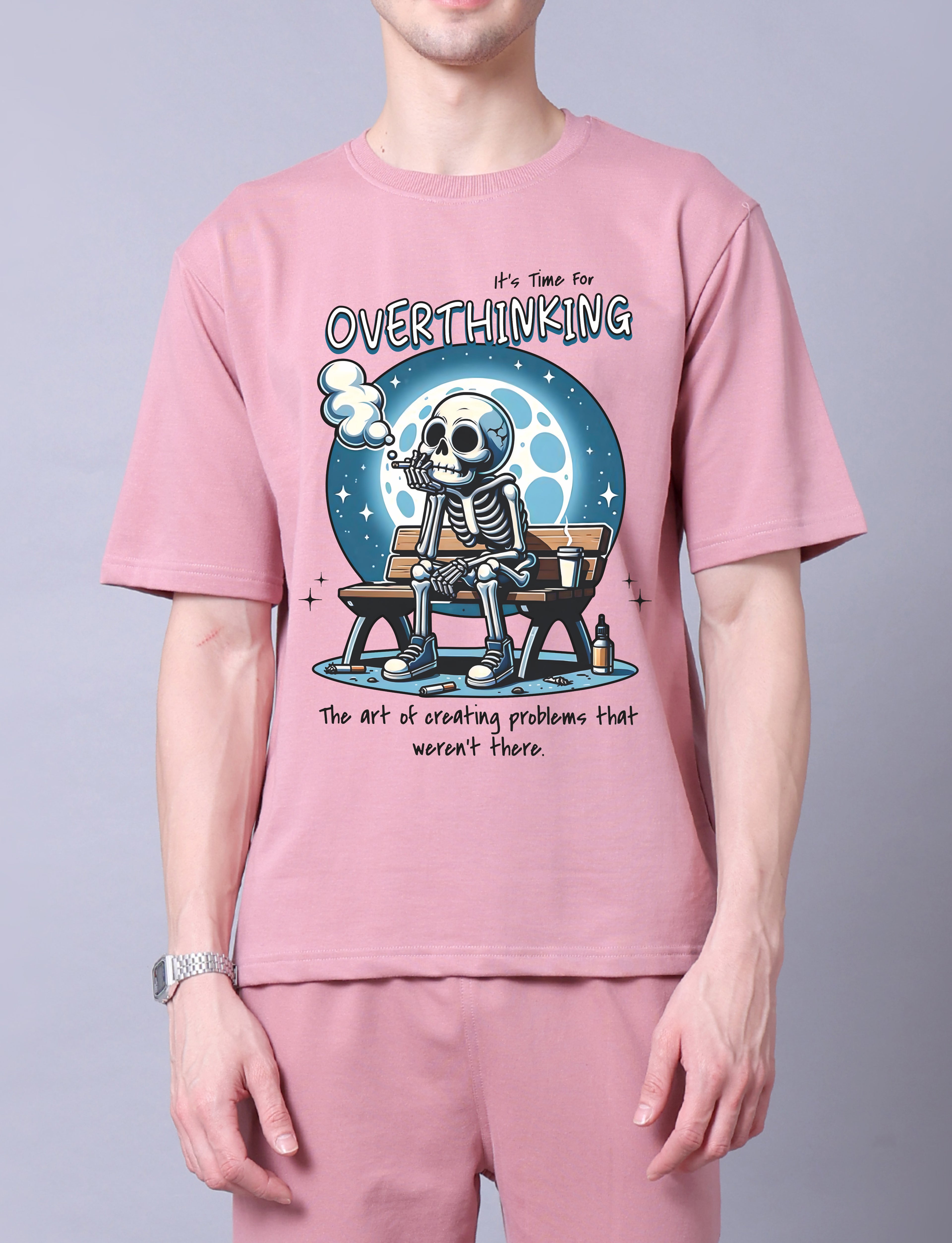 Overthinker Men Co-Ord Set - Oversized Tee With Jogger