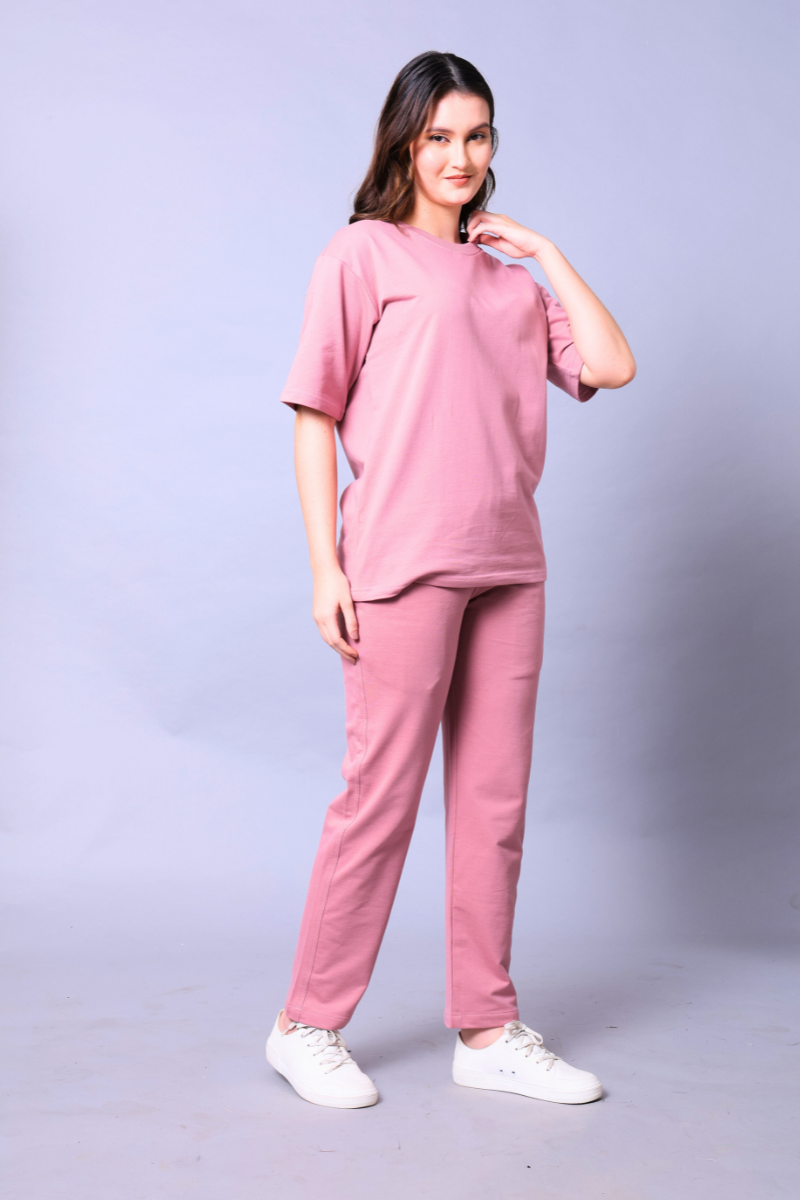 Fuchsia Pink Unisex Co-Ord Set With Joggers