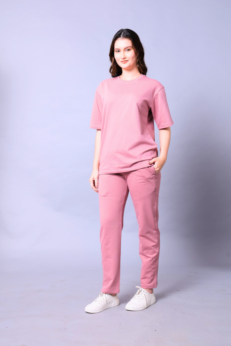 Fuchsia Pink Unisex Co-Ord Set With Joggers