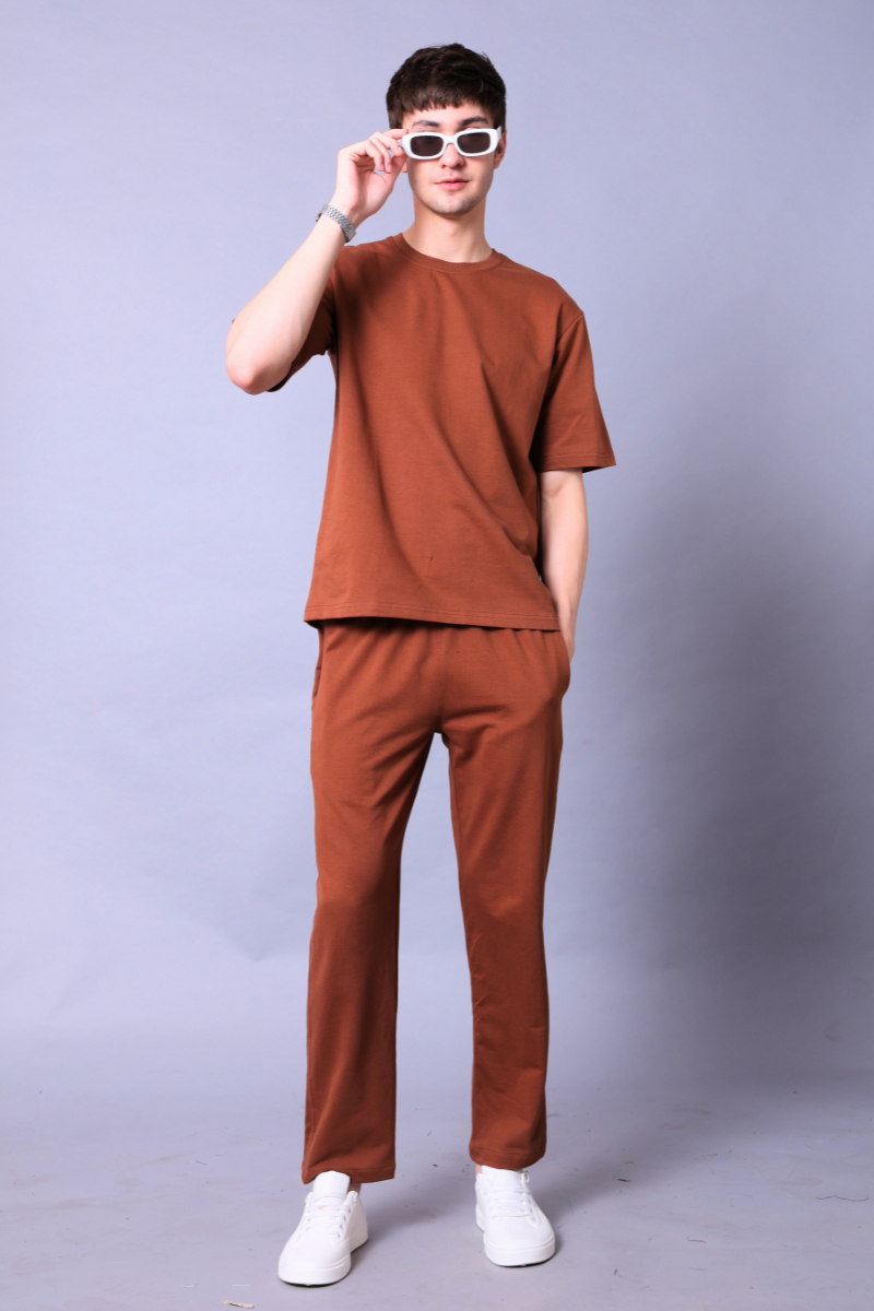 Mocha Mousse Unisex Co-Ord Set With Joggers