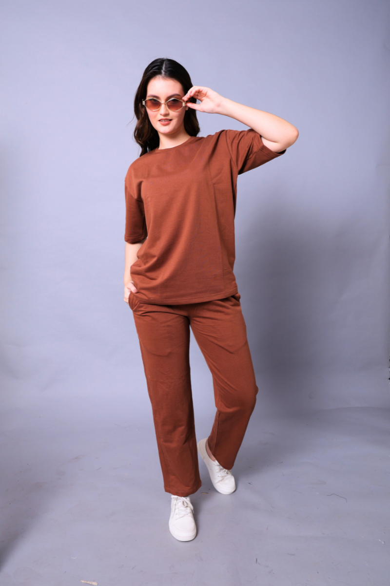 Mocha Mousse Unisex Co-Ord Set With Joggers