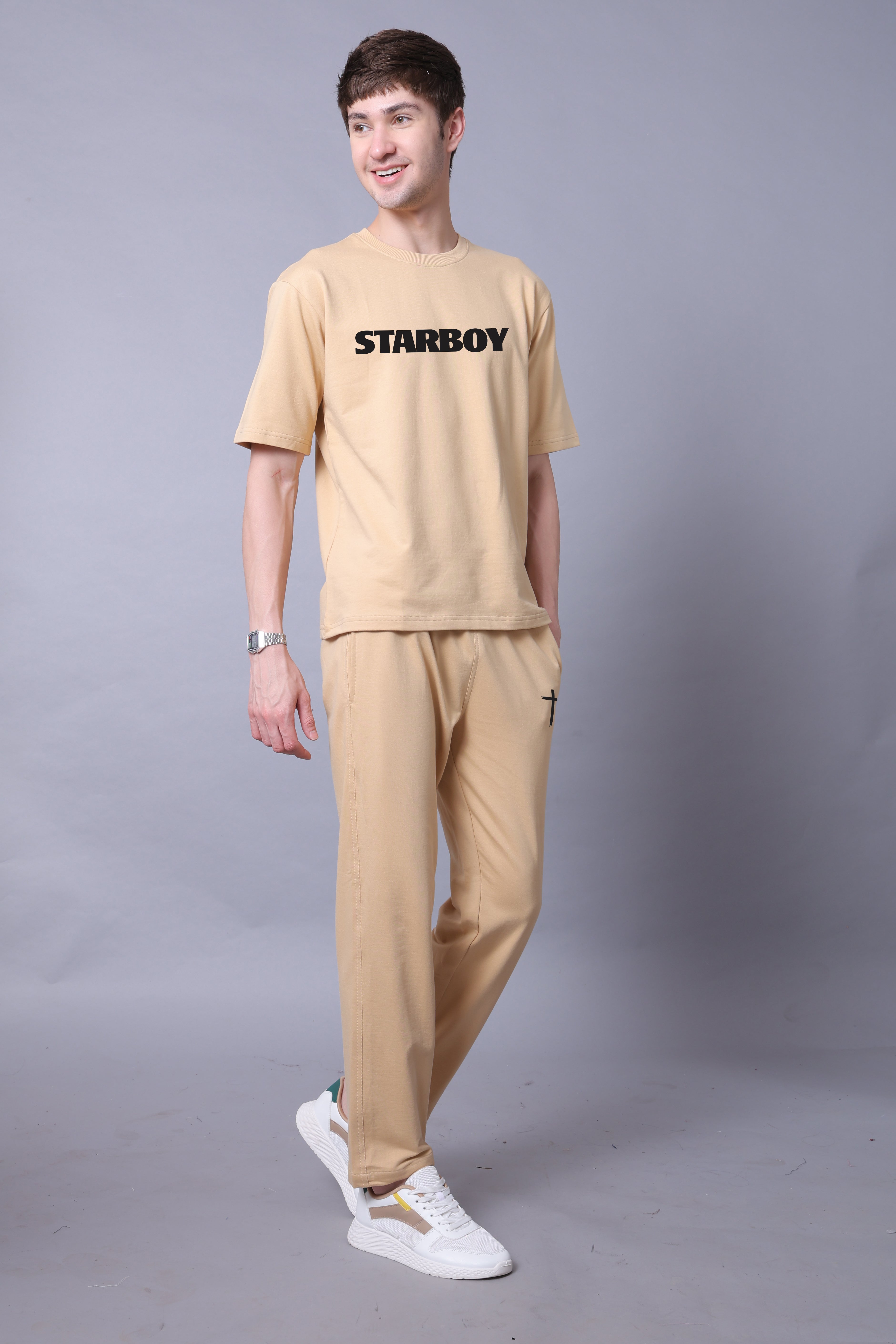 Starboy Men Co-Ord Set - Oversized Tee With Jogger