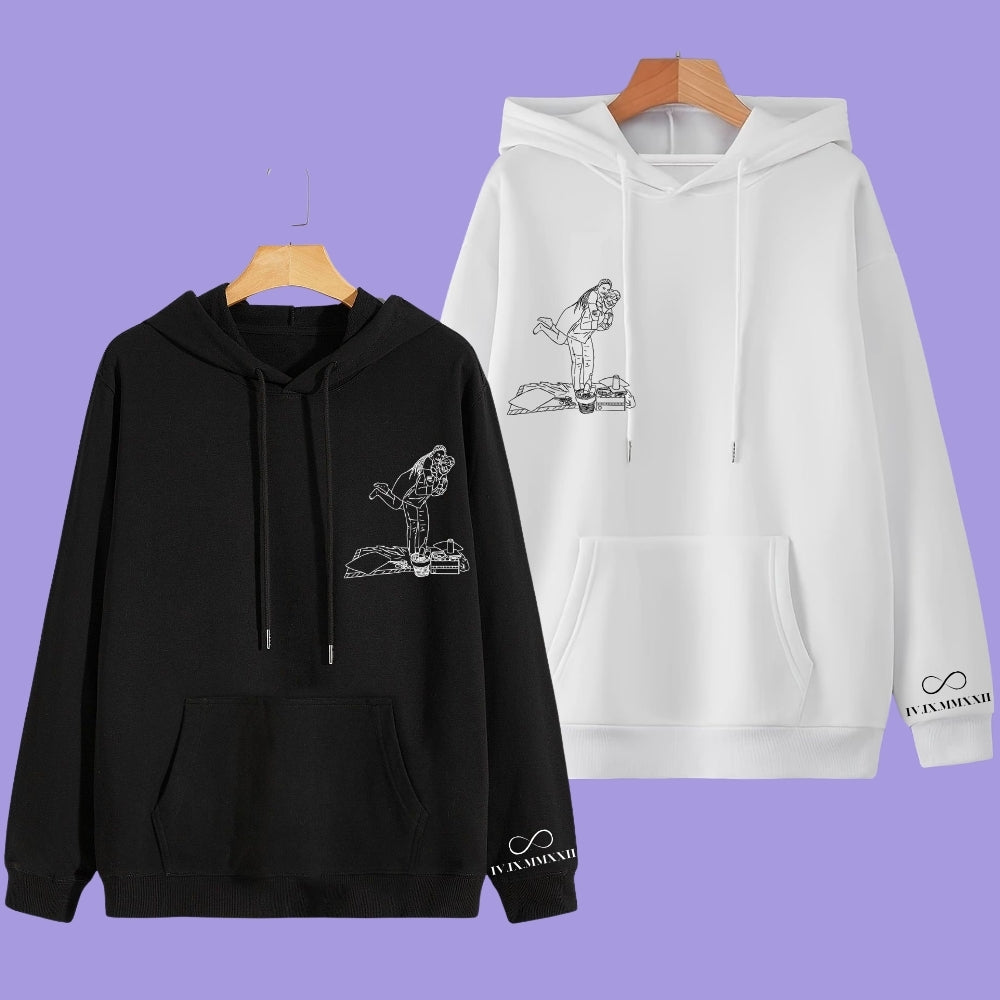 Customised Line Art Couple Hoodies — Pack of 2