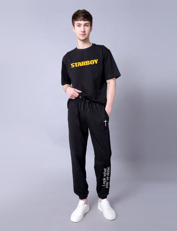 Starboy Men Co-Ord Set - Oversized Tee With Jogger