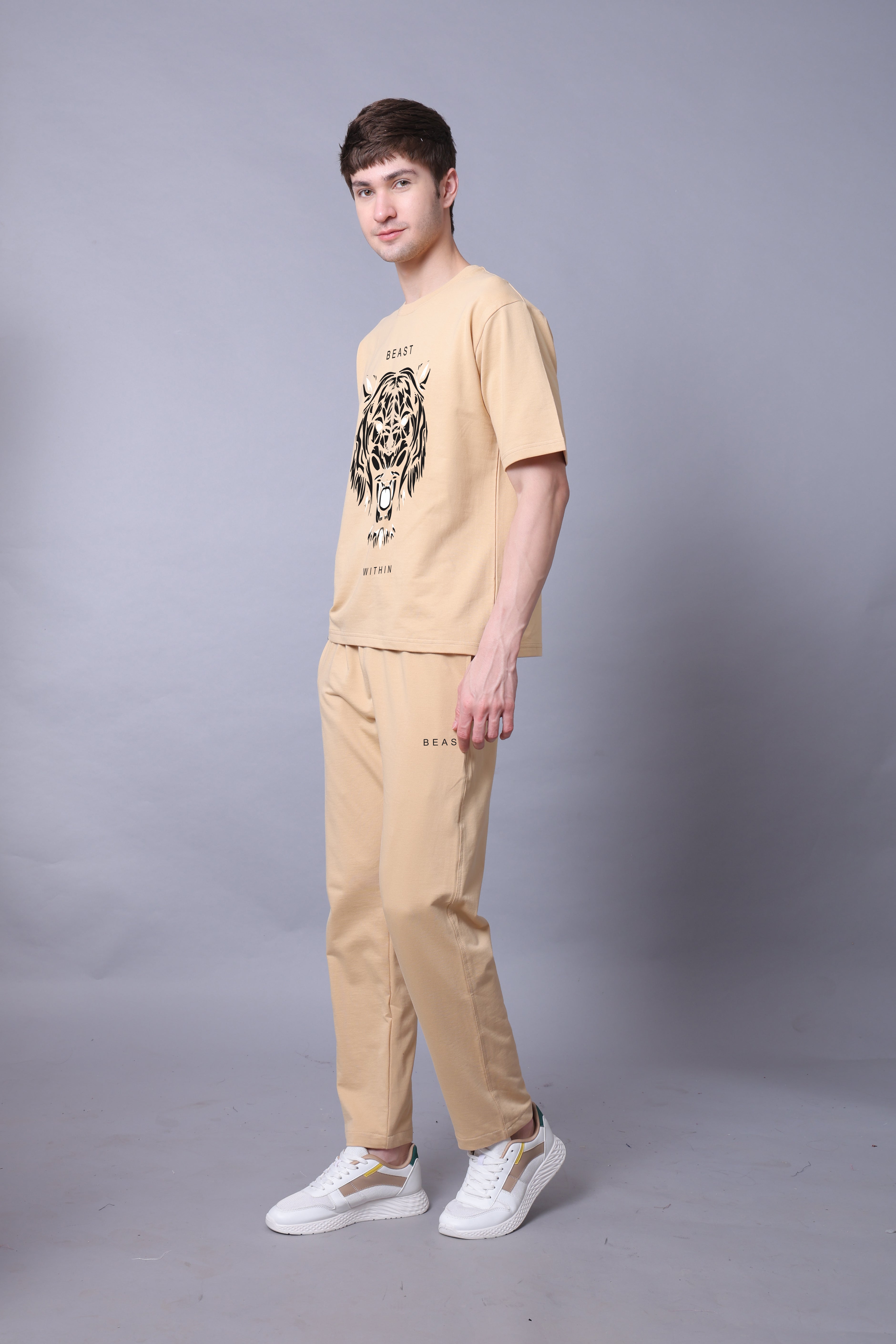 Bold Tiger Men Co-Ord Set - Oversized Tee With Jogger