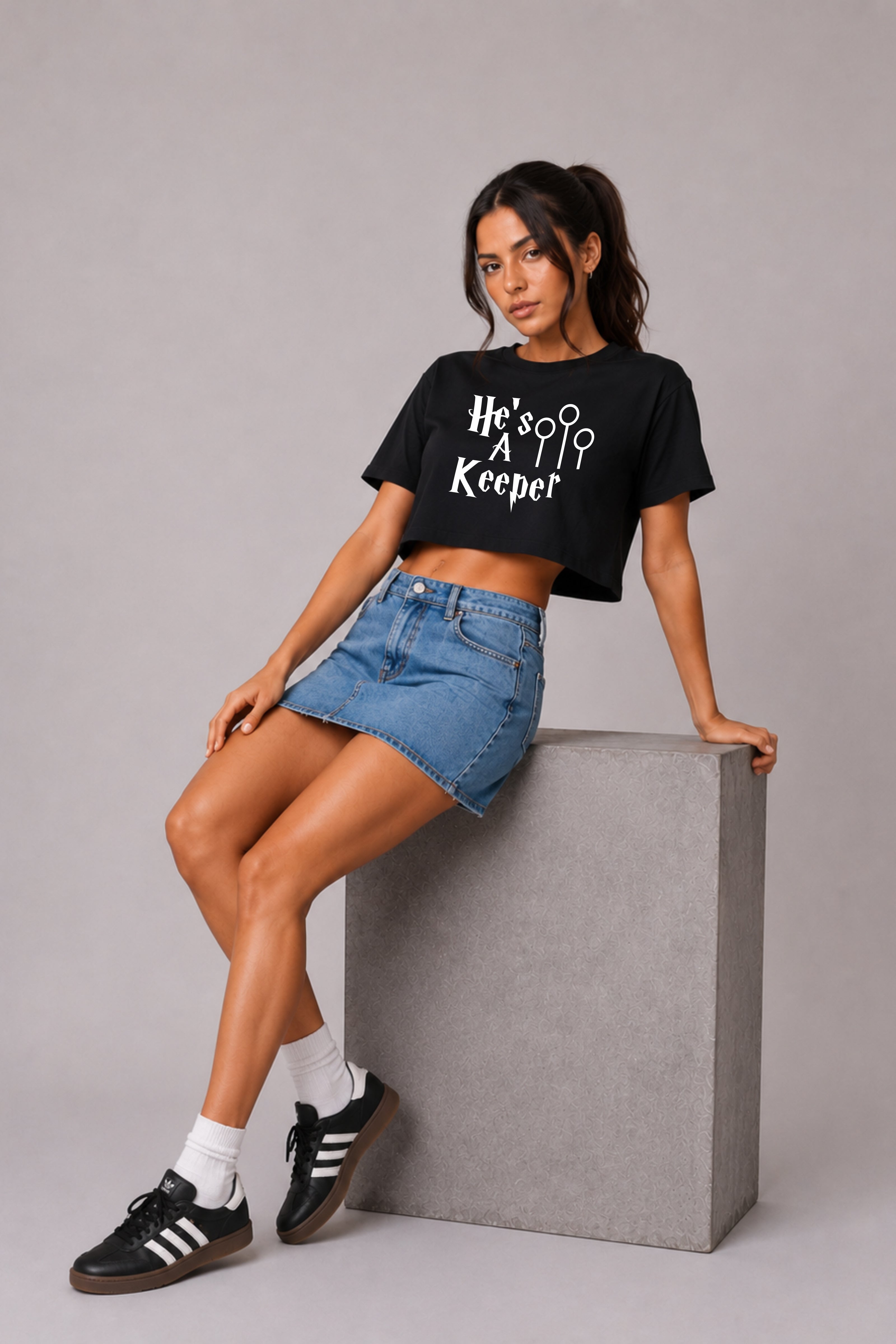 Keeper and Catch Drop Shoulder Tee and Crop Top - Pack of 2