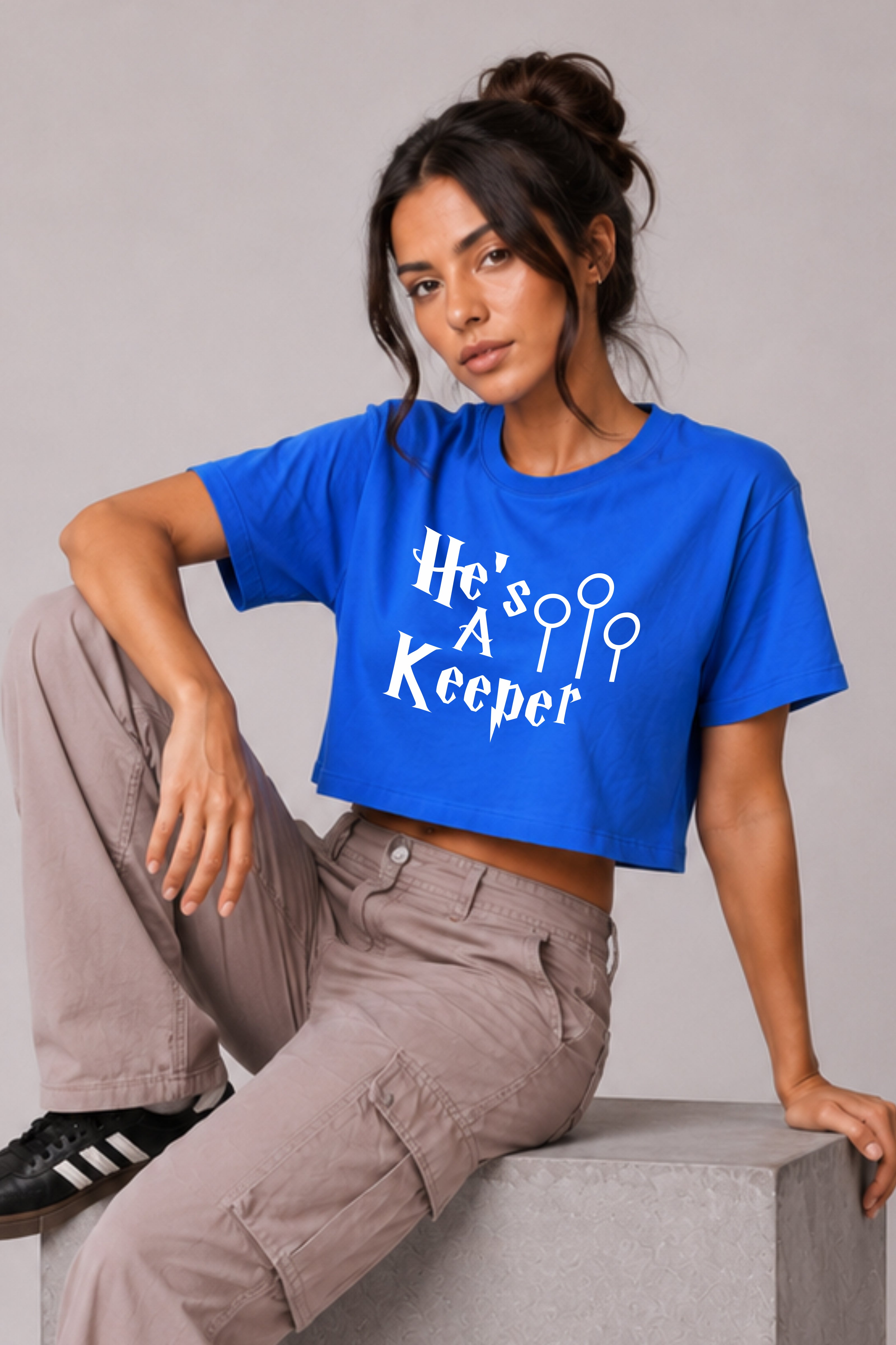 Keeper and Catch Drop Shoulder Tee and Crop Top - Pack of 2