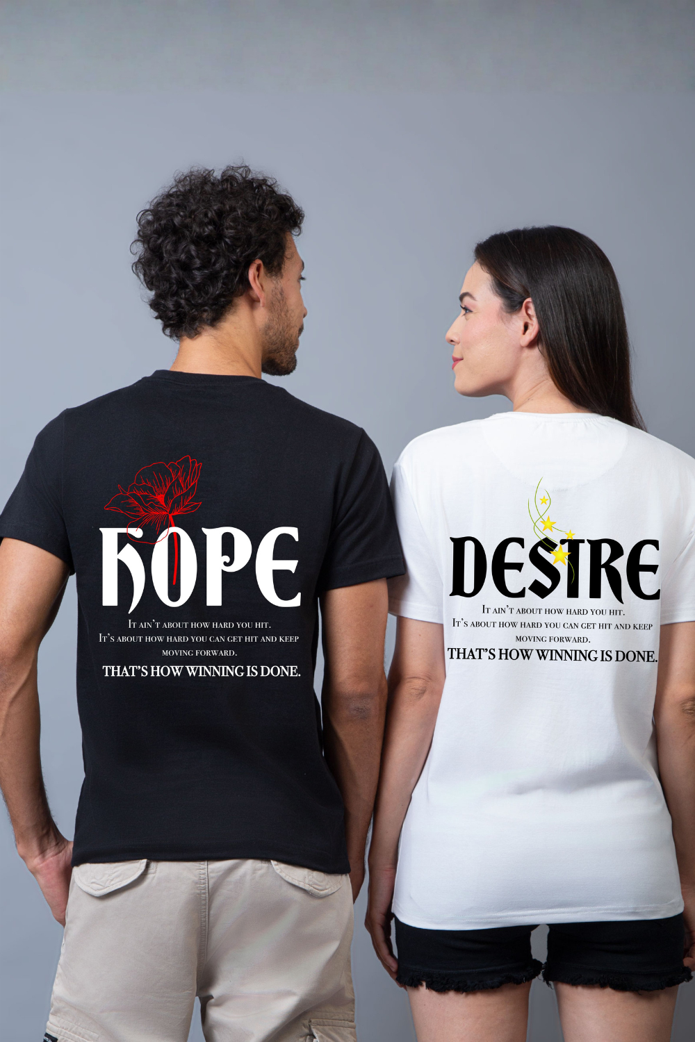 "Hope" and "Desire" Couple Unisex Tees - Pack of