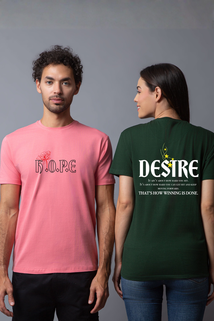 "Hope" and "Desire" Couple Unisex Tees - Pack of