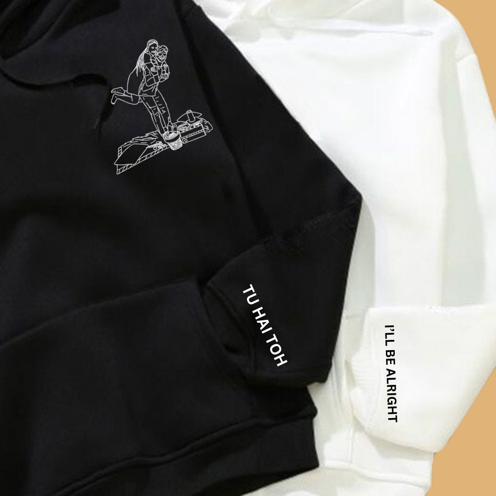 Customised Line Art Couple Hoodies — Pack of 2