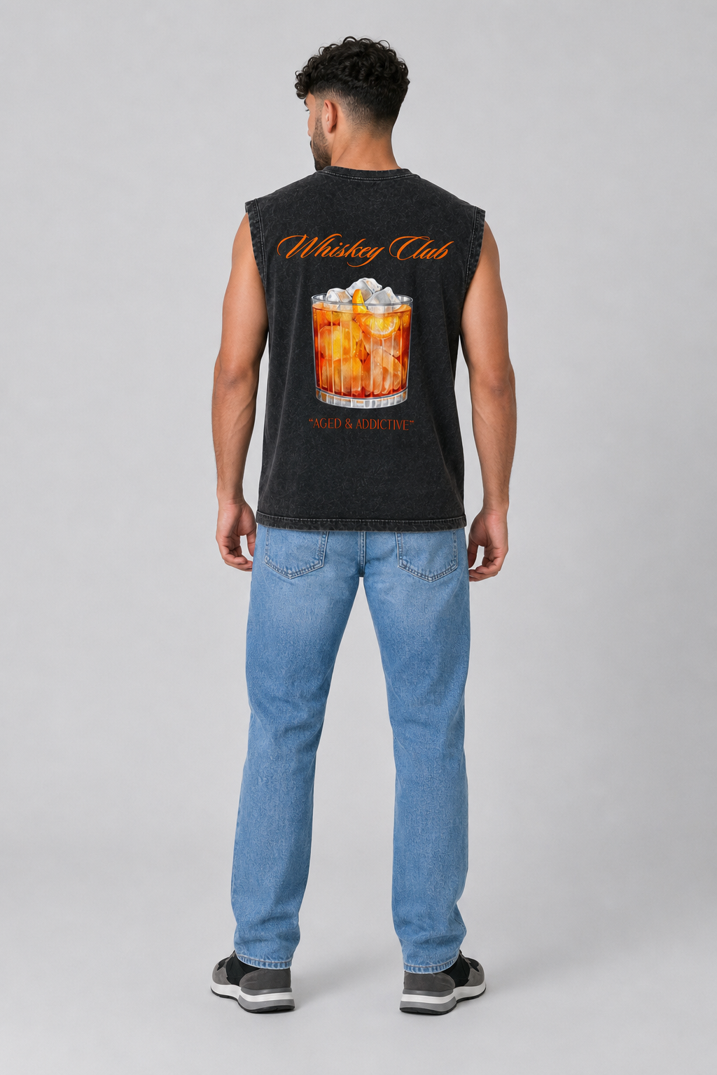 Whiskey Club Acid Wash Black Vest - Pack of 2