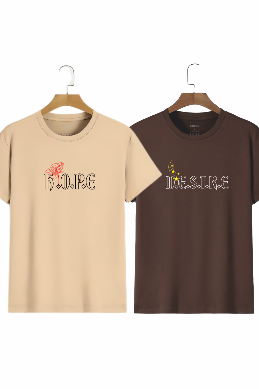 "Hope" and "Desire" Couple Unisex Tees - Pack of