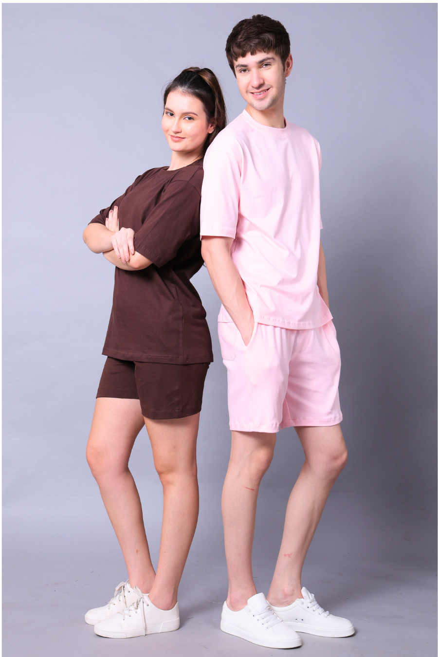 Baby Pink and Brown Couple Co-Ord Set (Pack of 2)