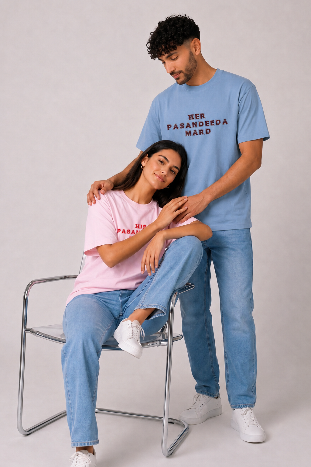 His Pasandeeda/ Her Pasandeed Oversized Tees — Pack of 2
