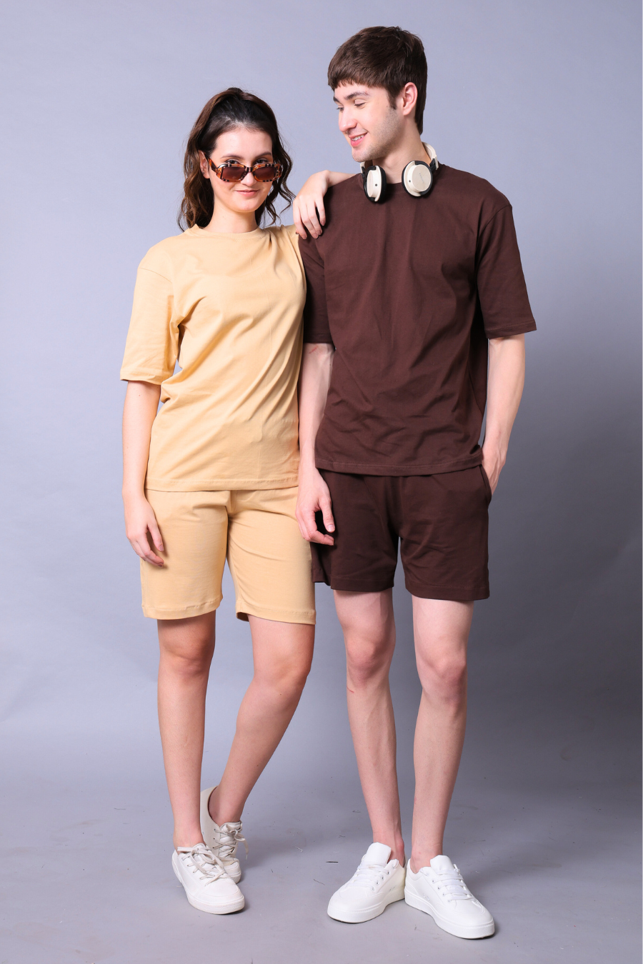 Brown & Beige Couple Co-Ord Set (Pack of 2)
