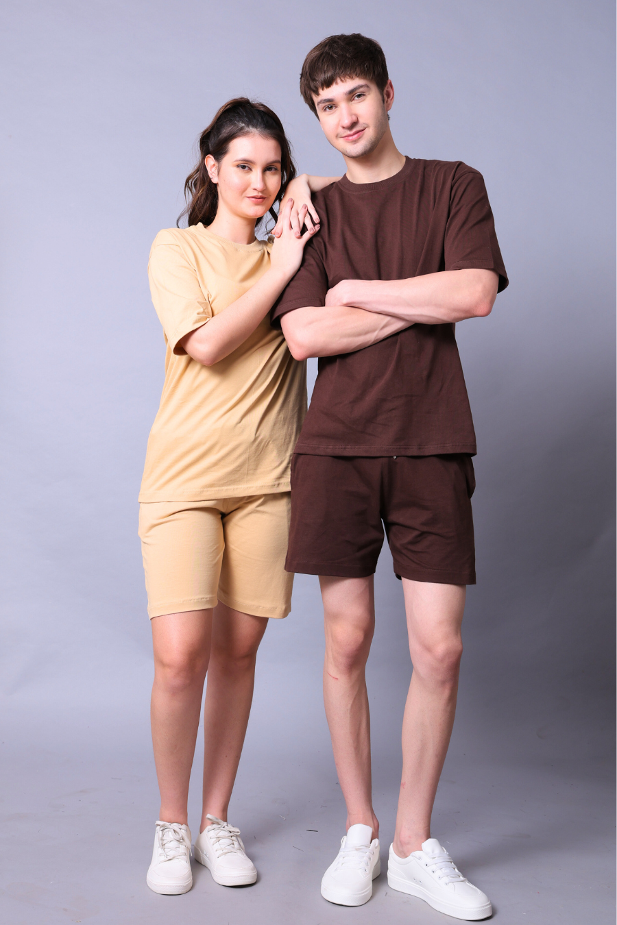 Brown & Beige Couple Co-Ord Set (Pack of 2)