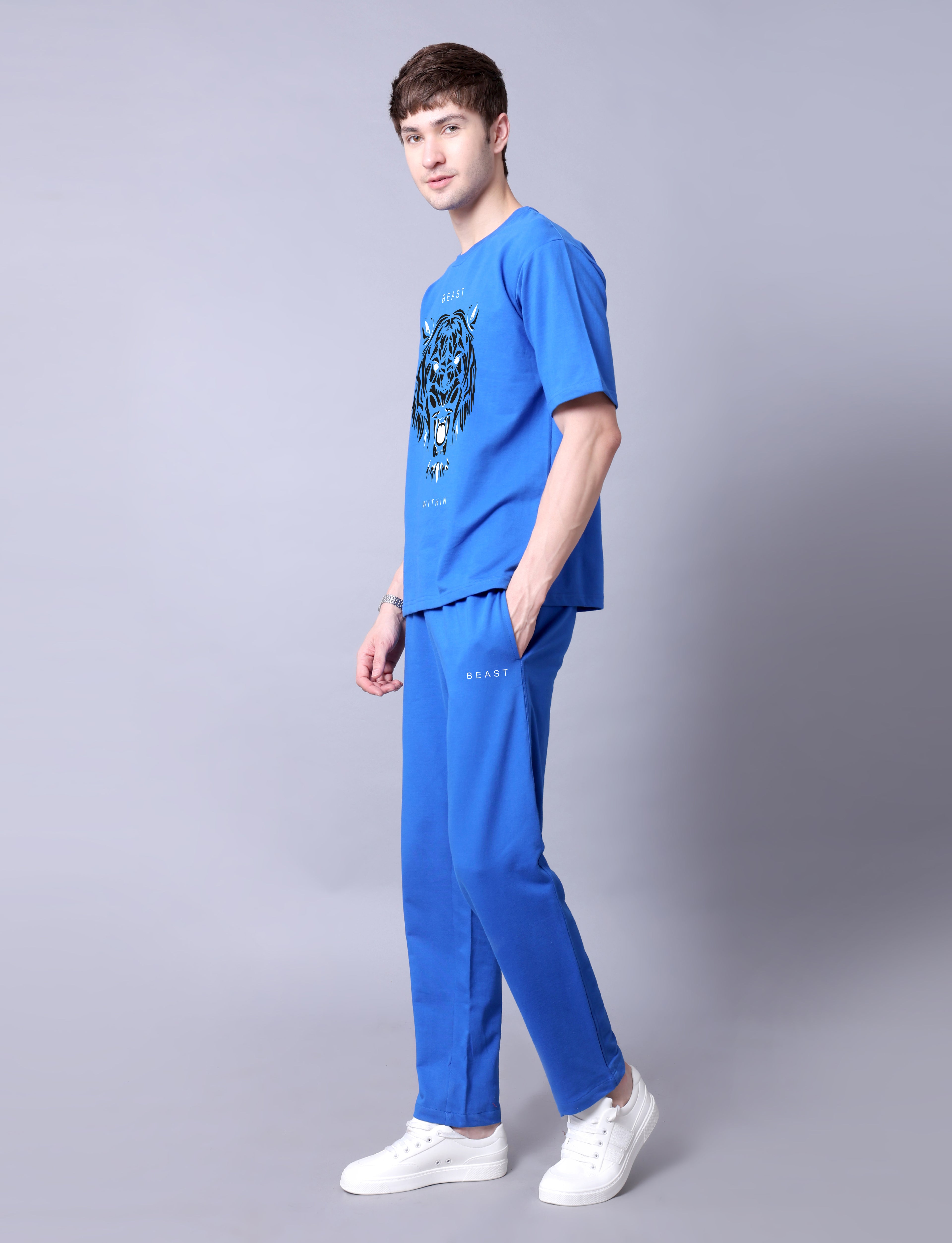 Bold Tiger Men Co-Ord Set - Oversized Tee With Jogger