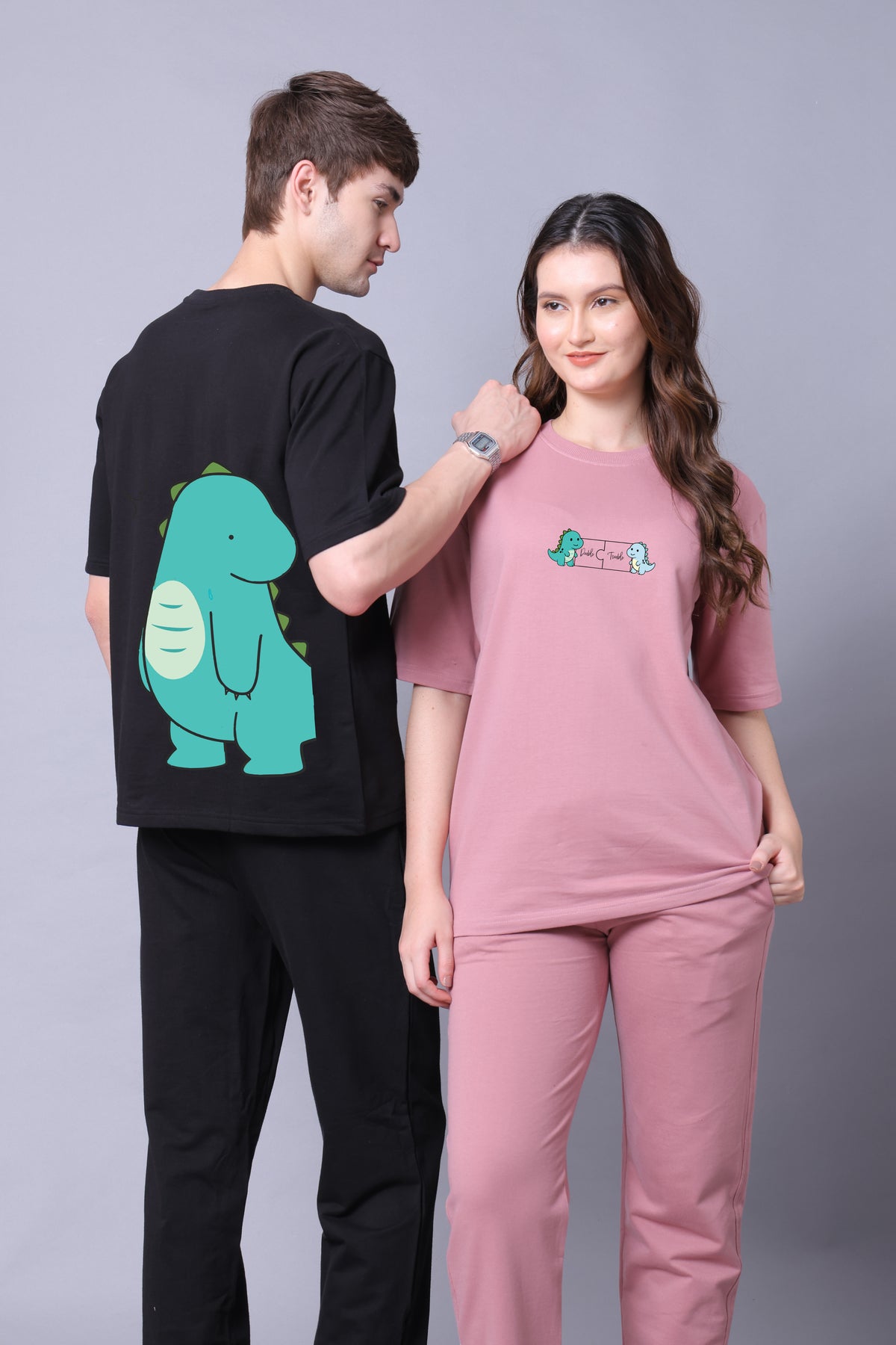 Dino Duo Co-Ord Set With Joggers (Pack of 2)