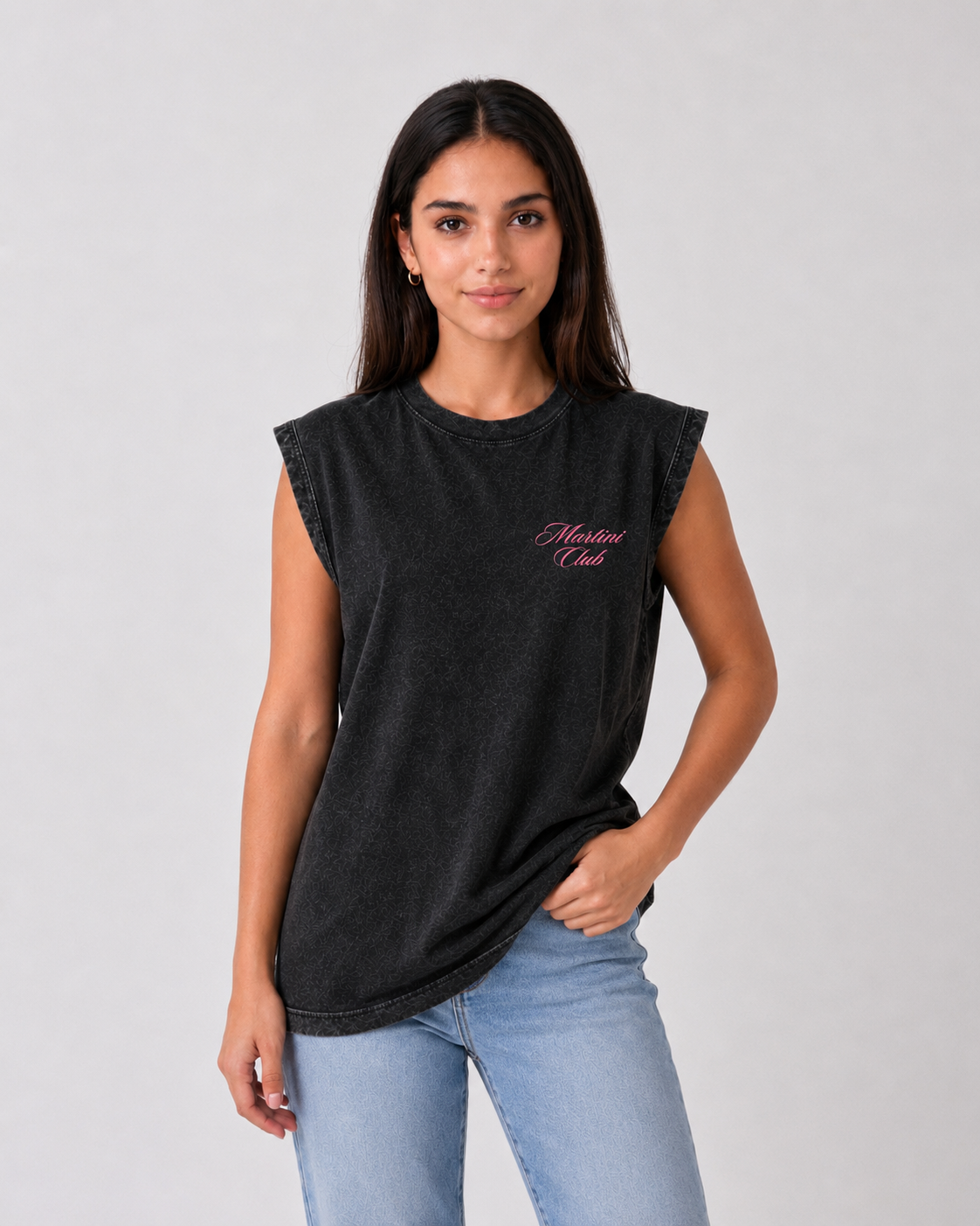 Whiskey Club Acid Wash Black Vest - Pack of 2