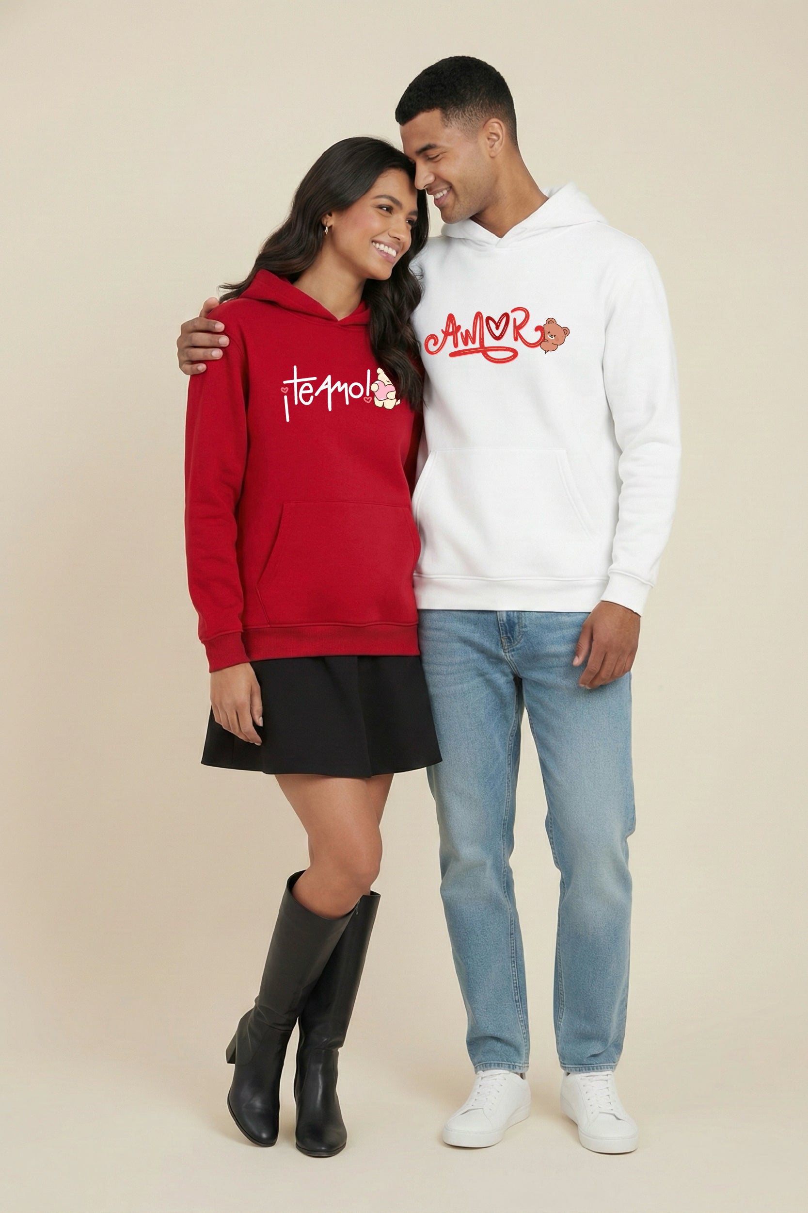 AMOR Teamo Oversized Drop Shoulder Hoodies - Pack of 2