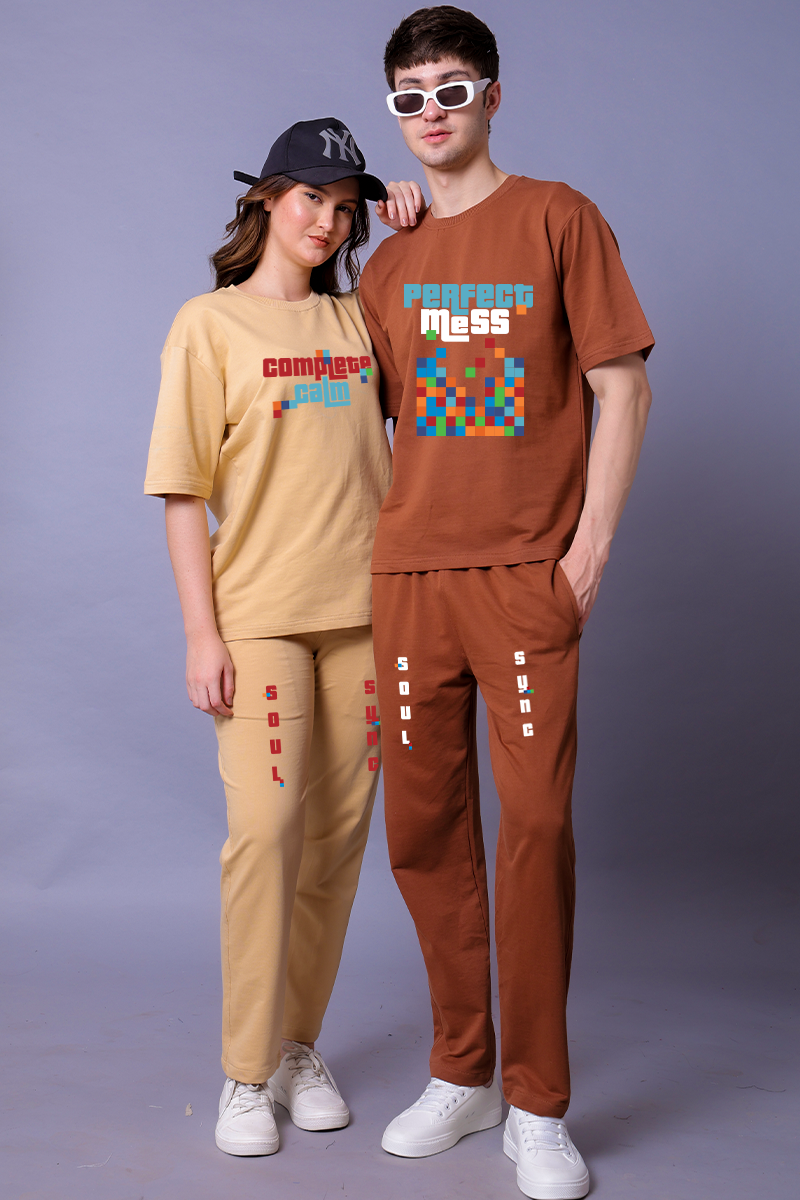 Complete Calm & Perfect Mess Couple Co-Ord Set With Joggers (Pack of 2)