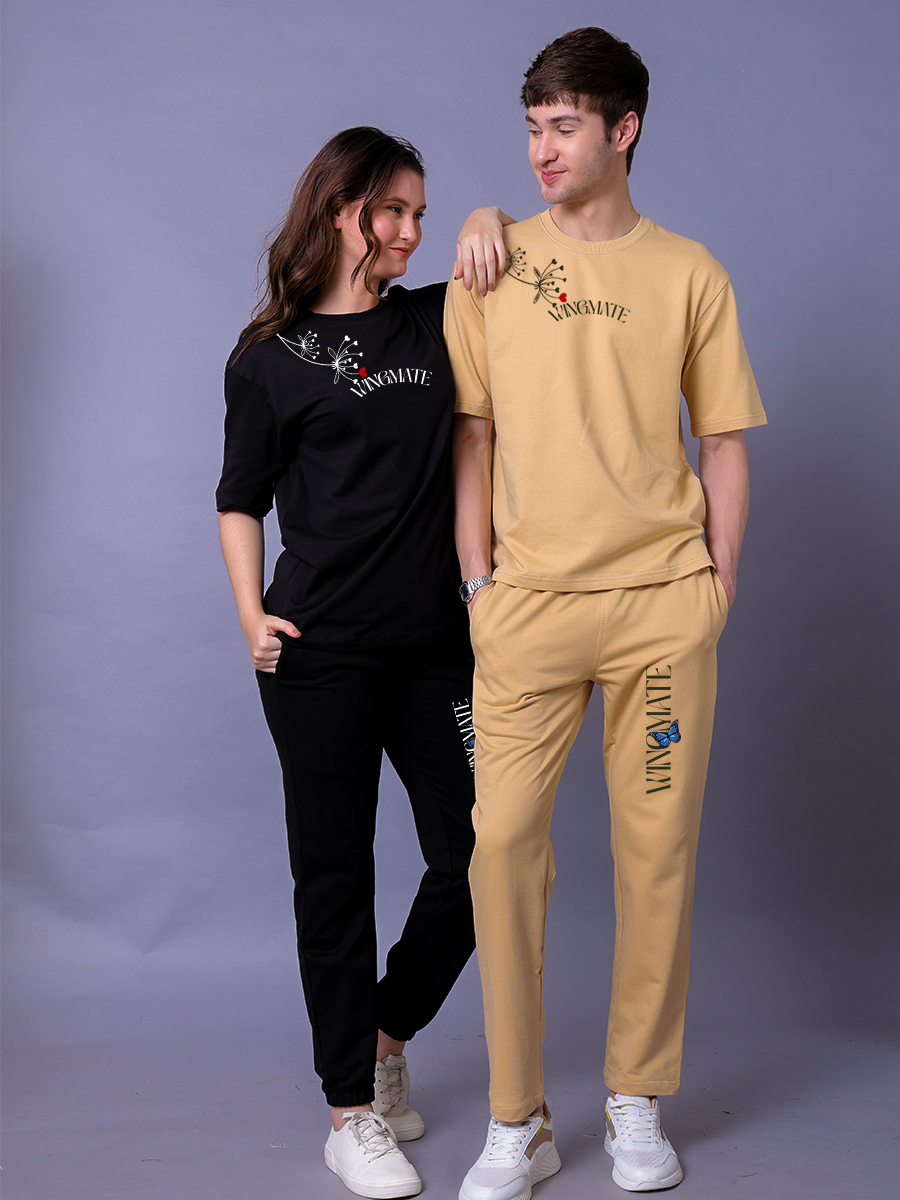 Eternal Flutter Butterfly Couple Co-Ord Set With Joggers (Pack of 2)