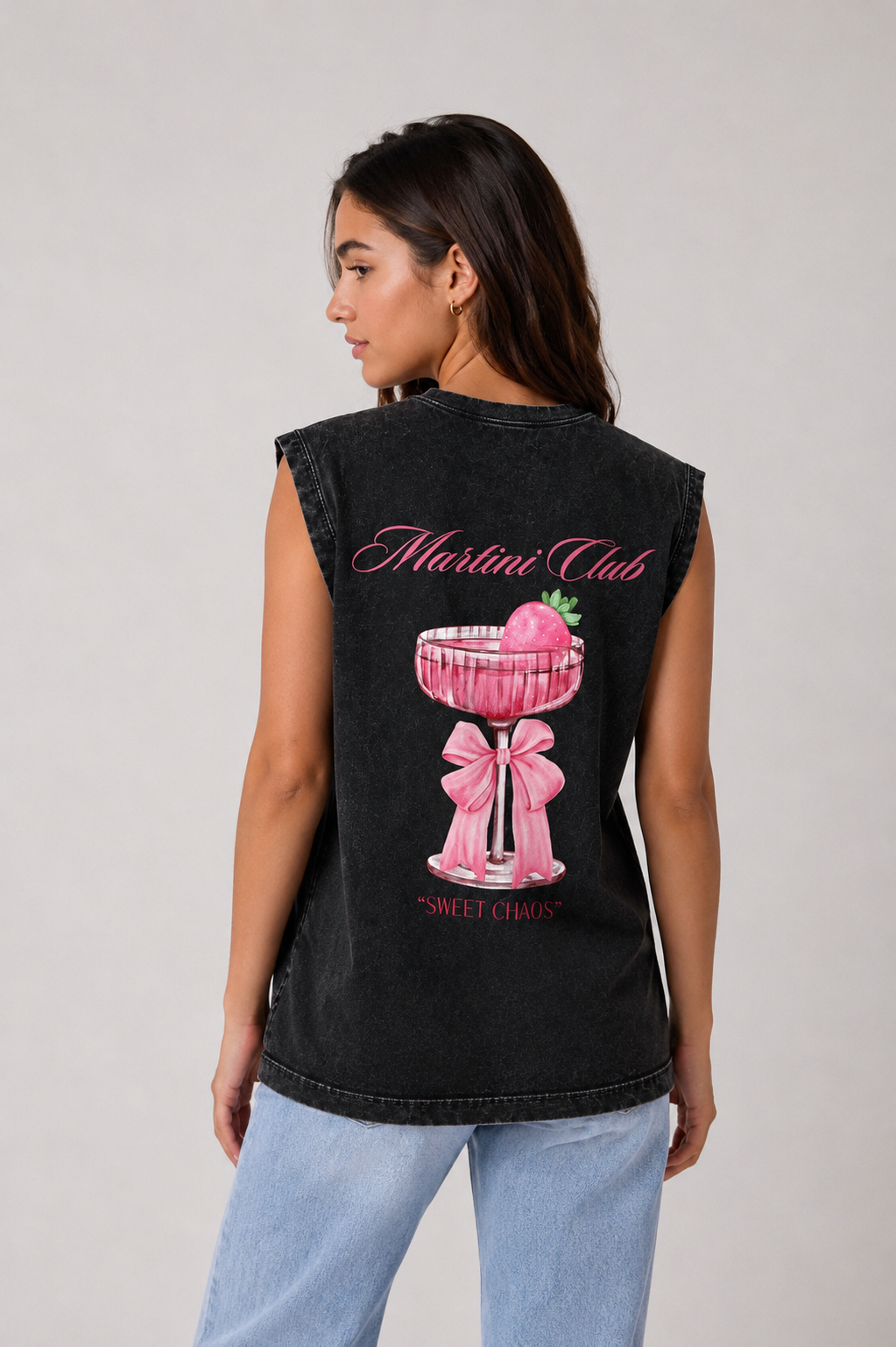 Whiskey Club Acid Wash Black Vest - Pack of 2