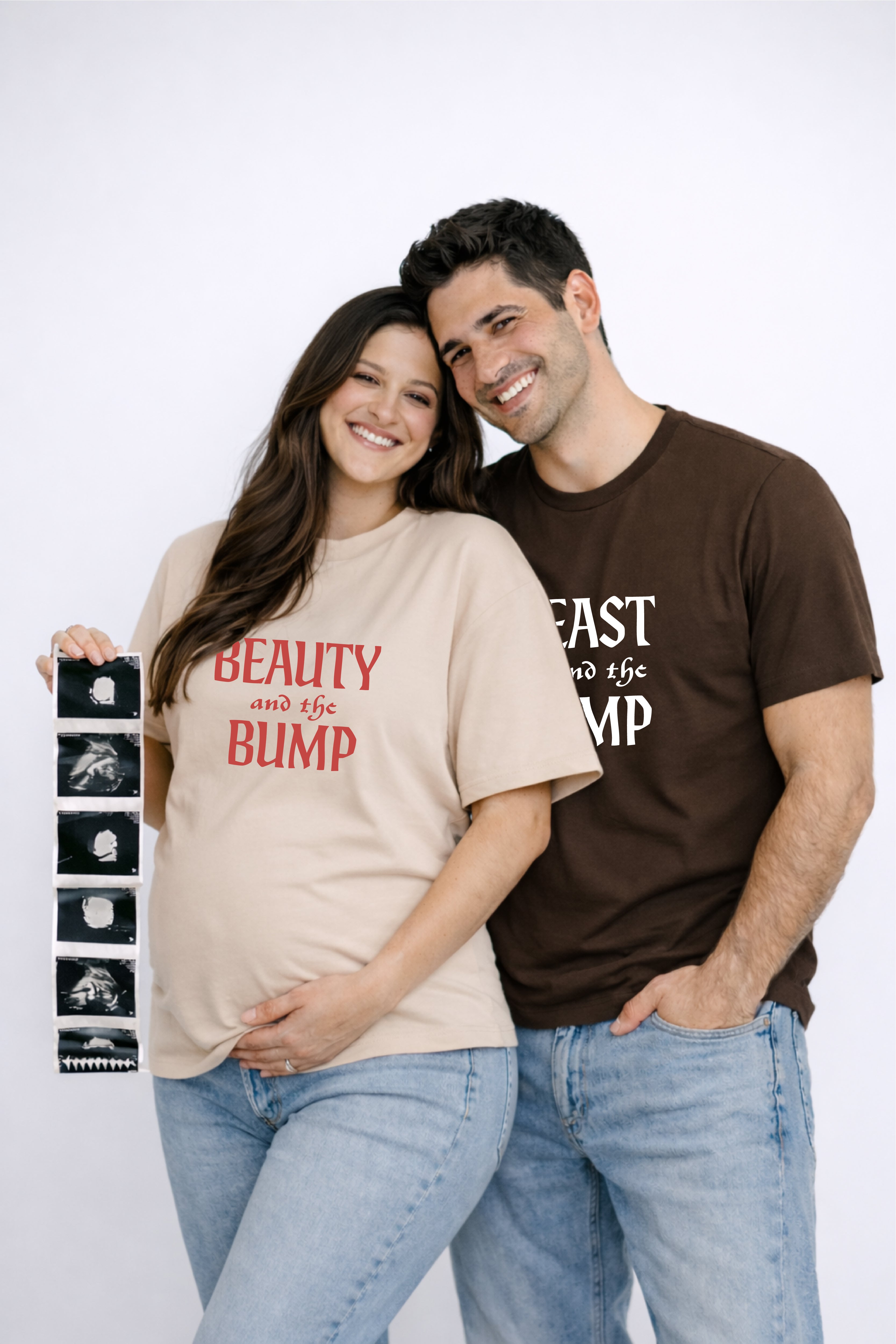 Beauty and the Bump Oversized Couple T-Shirts (Pack of 2)