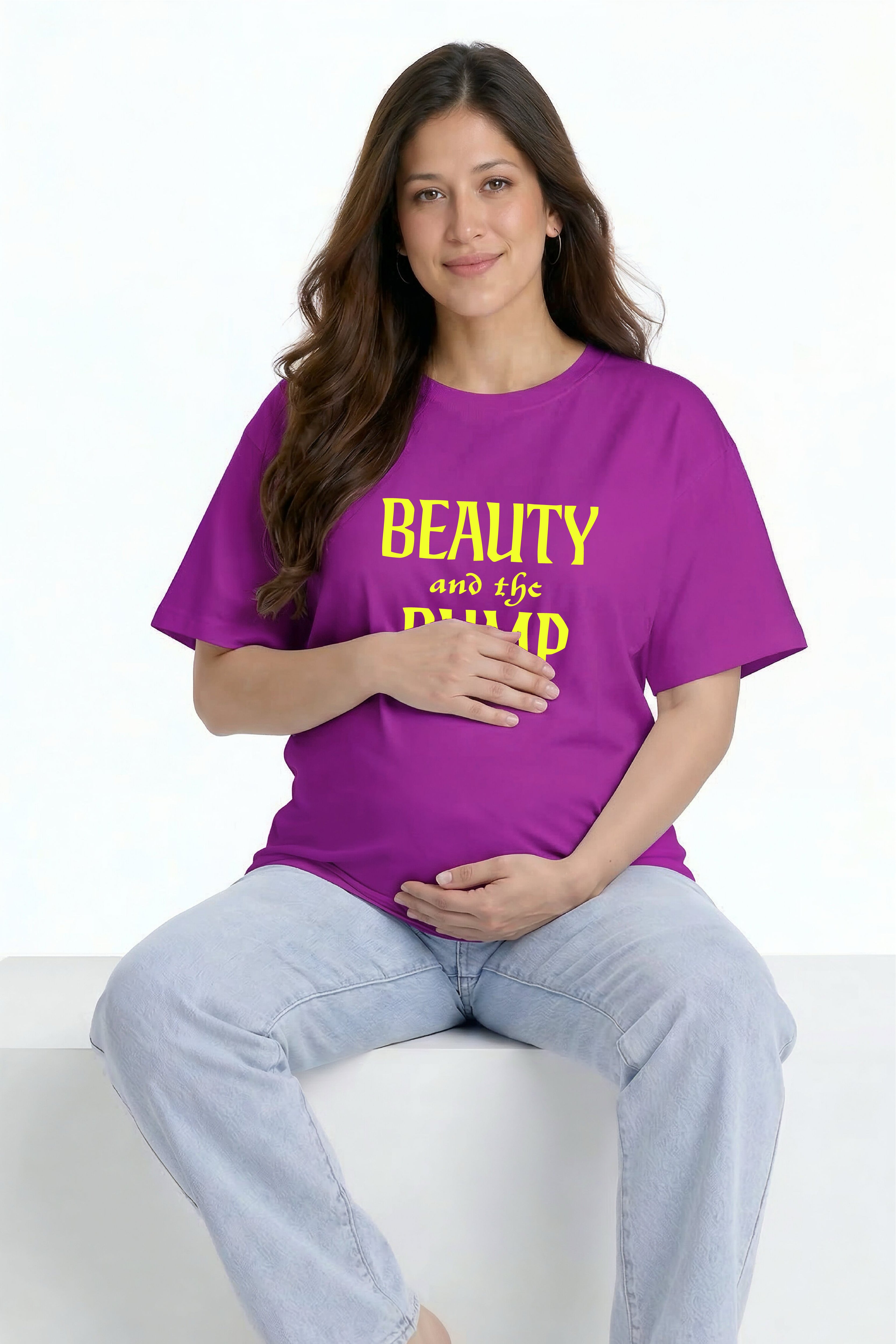 Beauty and the Bump Oversized Couple T-Shirts (Pack of 2)