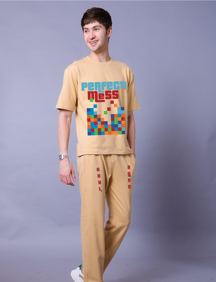 Perfect Mess Men Co-Ord Set - Oversized Tee With Jogger