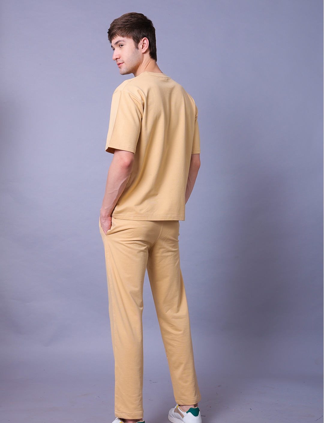 Lazy Like A Panda Men Co-Ord Set - Oversized Tee With Jogger