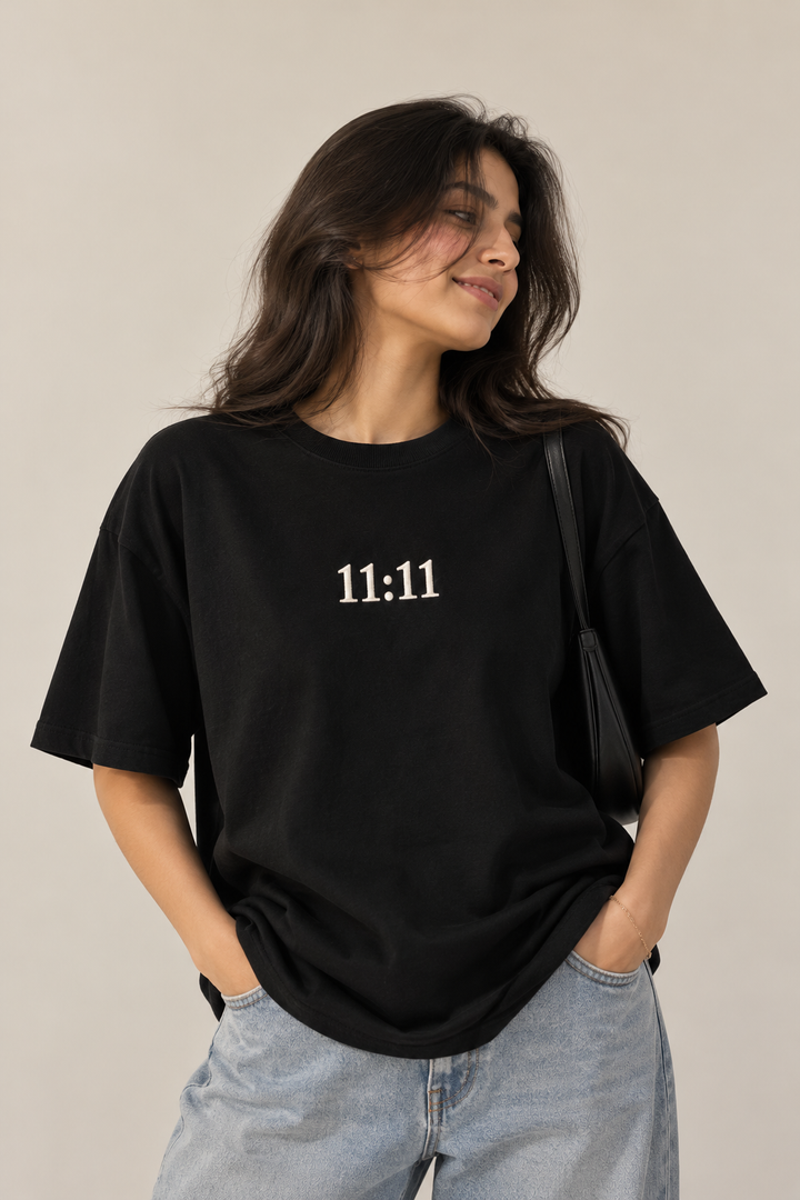 11:11 Embroided Oversized Tee