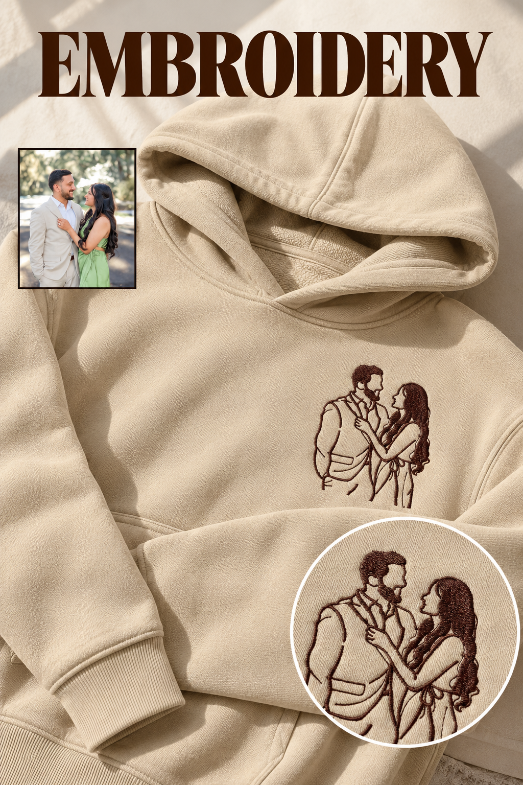 Embroided Customised line art Oversized Drop-Shoulder Hoodie