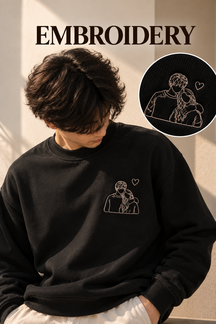 Embroided Customised Line Art Sweatshirt