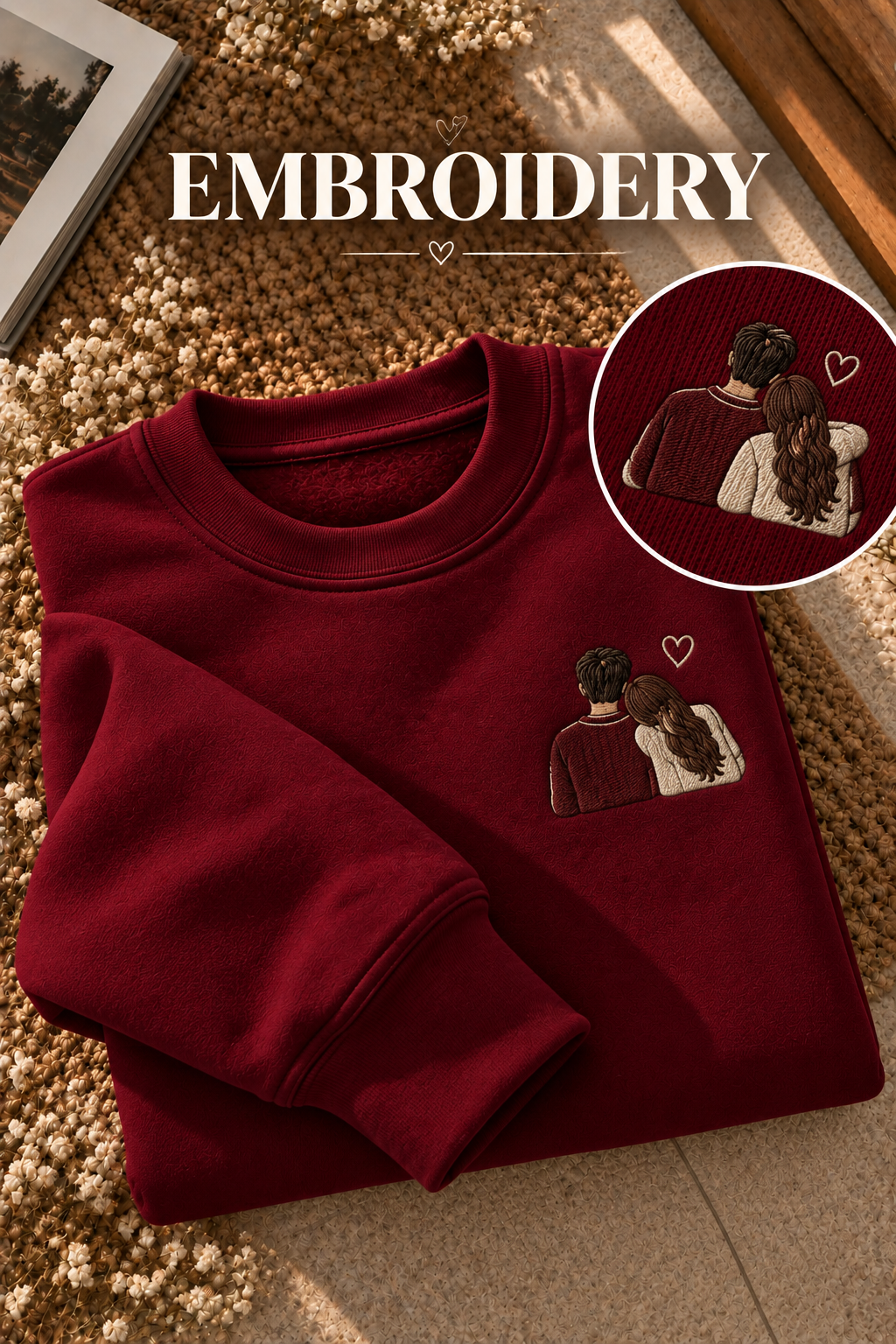Embroided Customised Coloured Illustration Sweatshirt