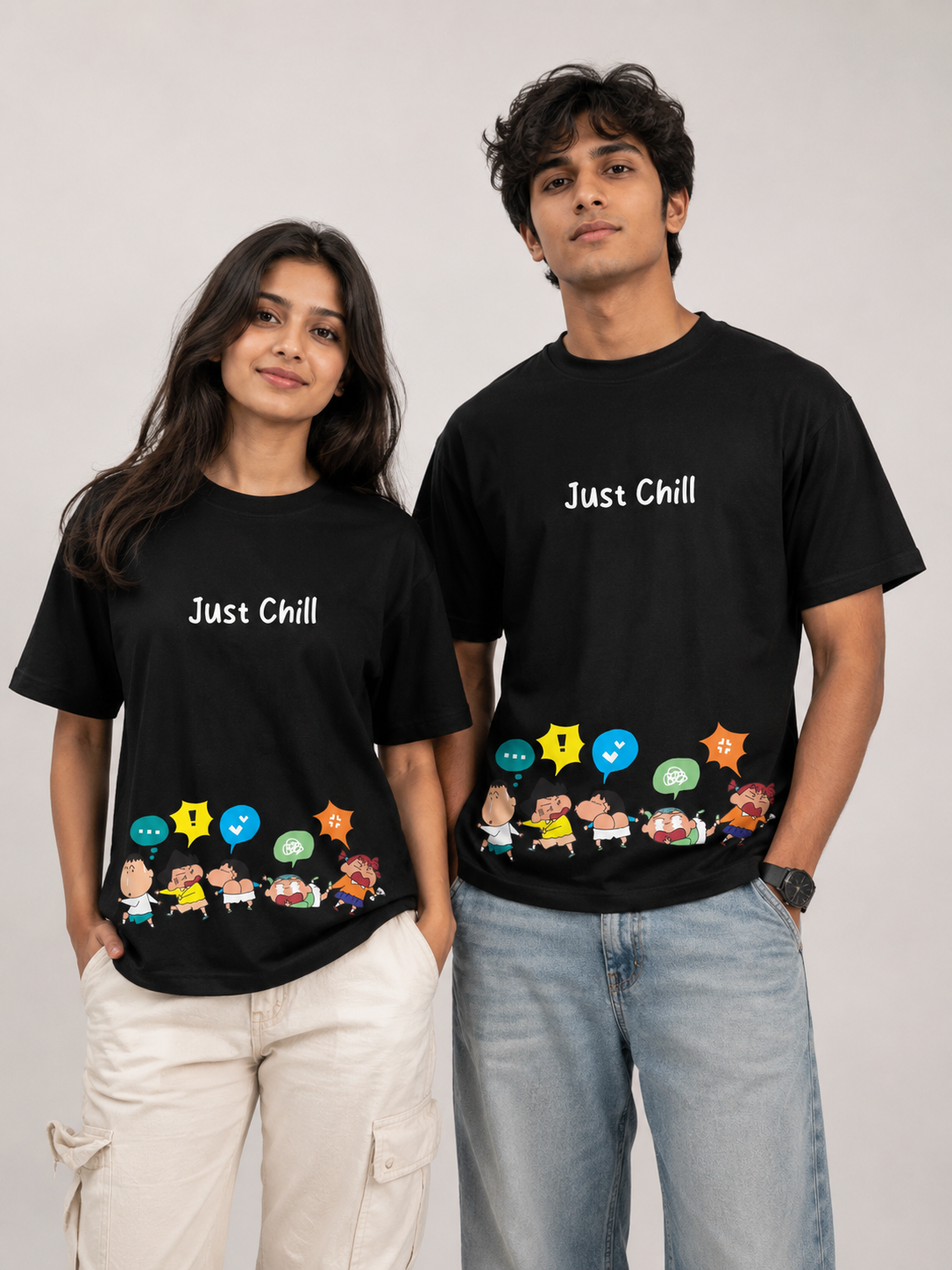 Just chill Oversized T-Shirts (Pack of 2)
