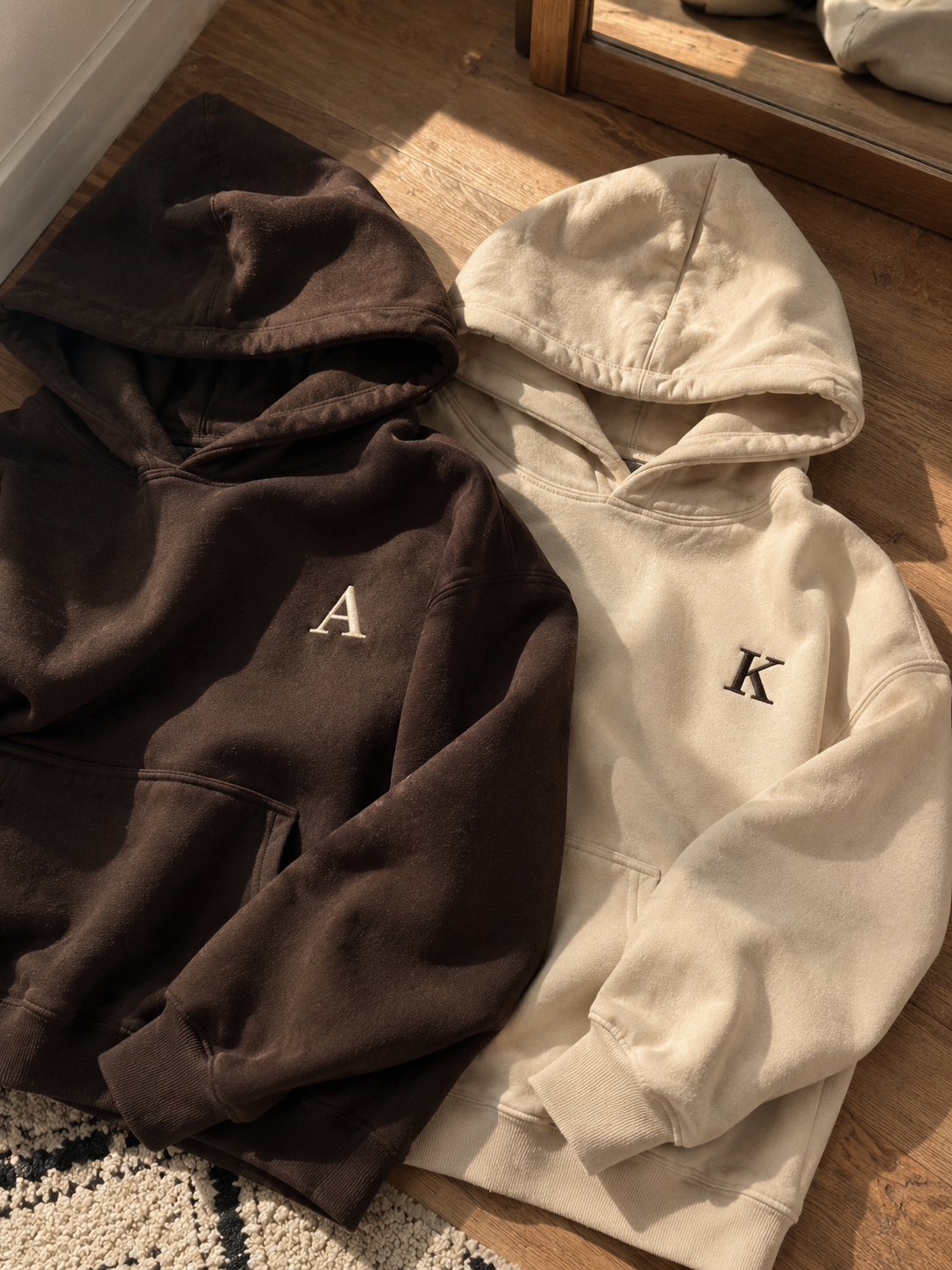 Embroided Customised initials Couple Hoodies — Pack of 2