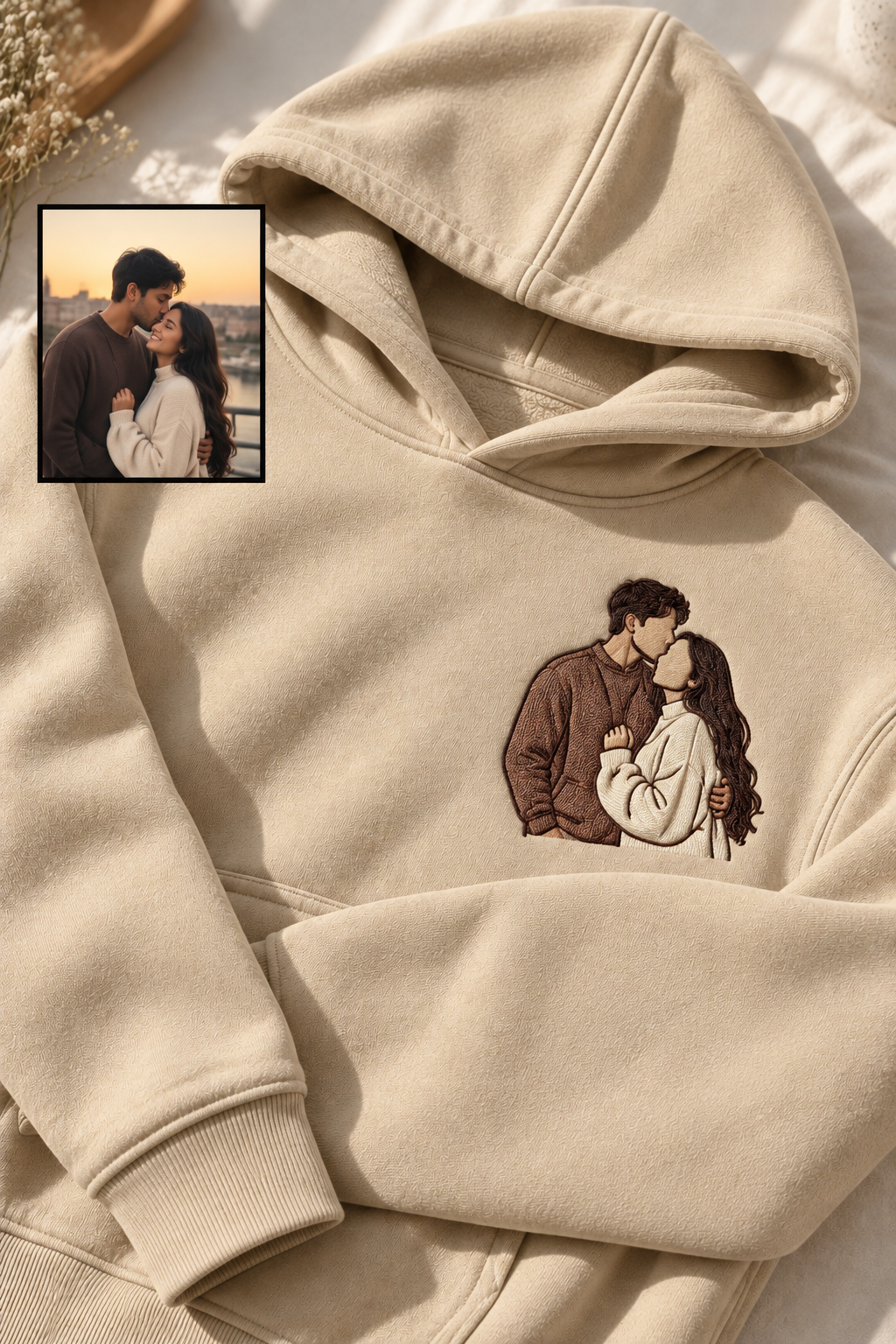 Embroided Customised coloured illustration Oversized Drop-Shoulder Hoodie