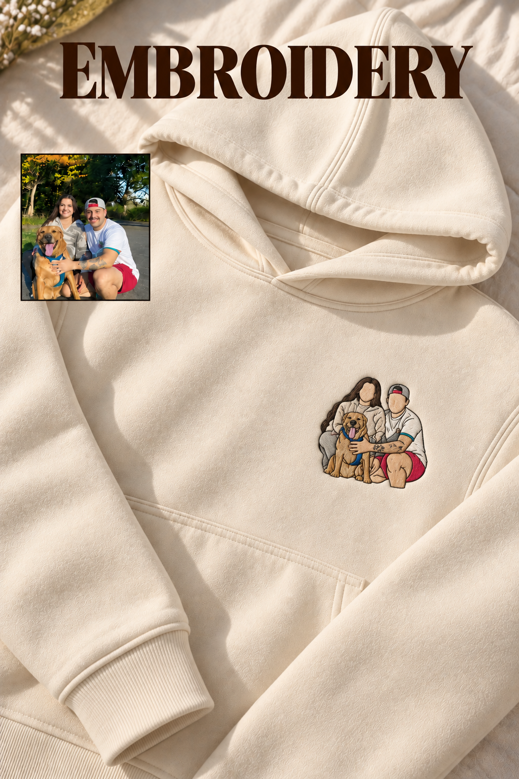 Embroided Customised coloured illustration Oversized Drop-Shoulder Hoodie