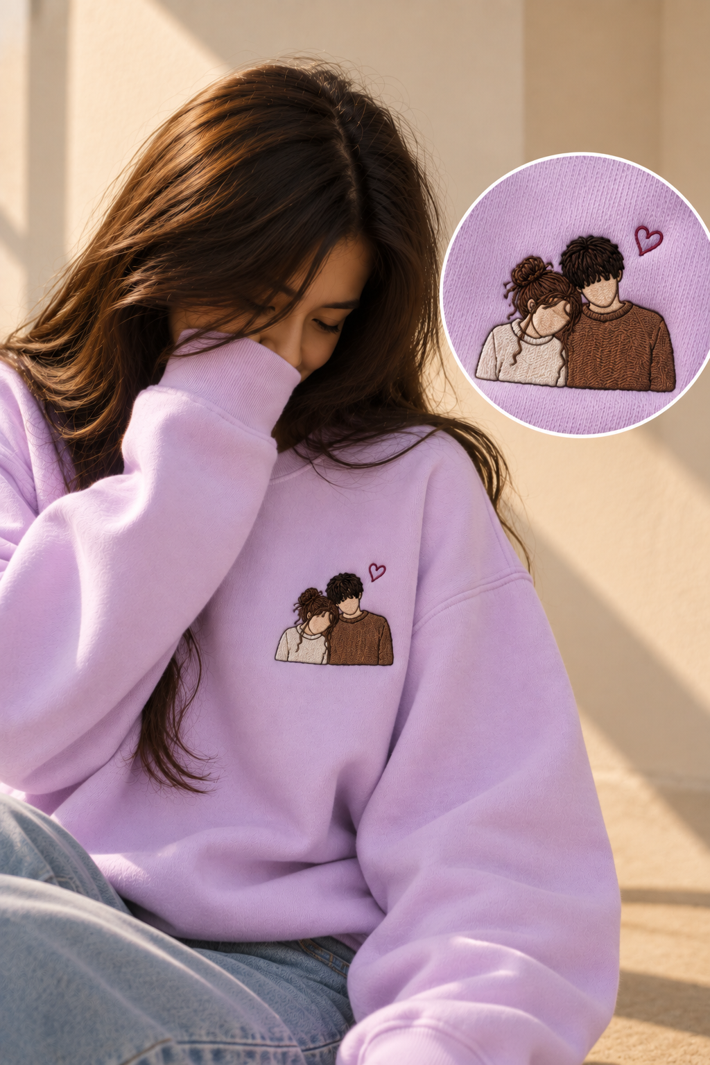 Embroided Customised Coloured Illustration Sweatshirt