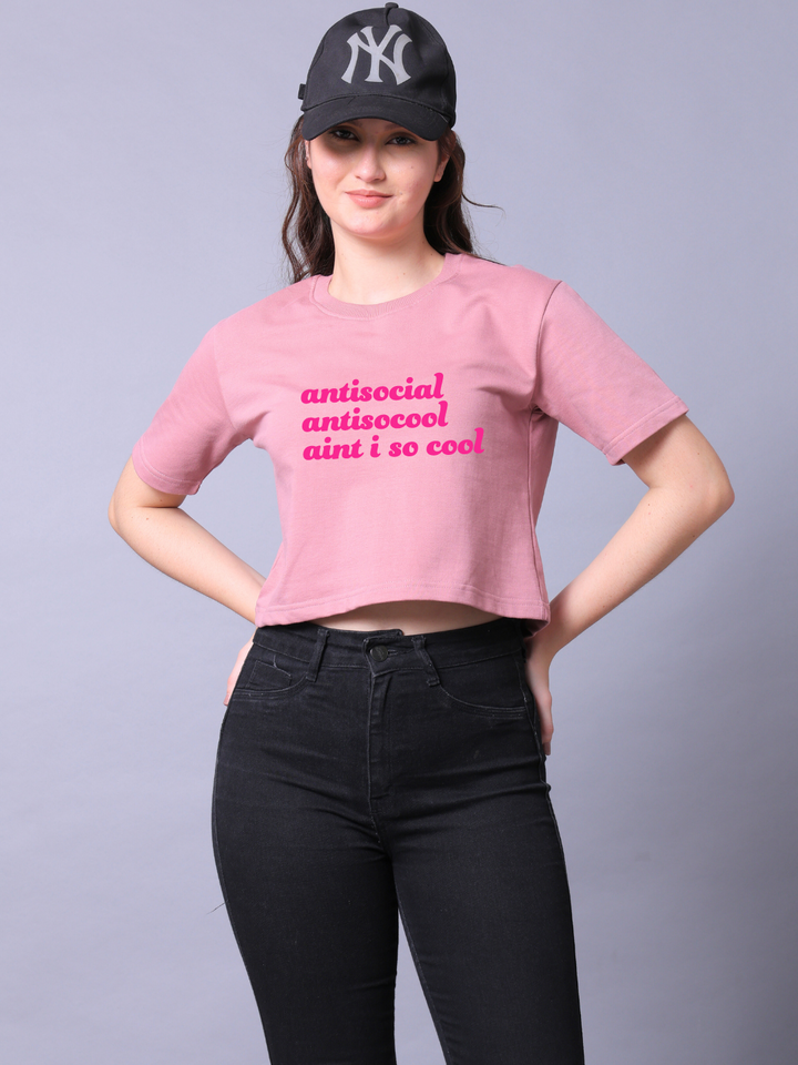 Anti-Social Pink Crop Top