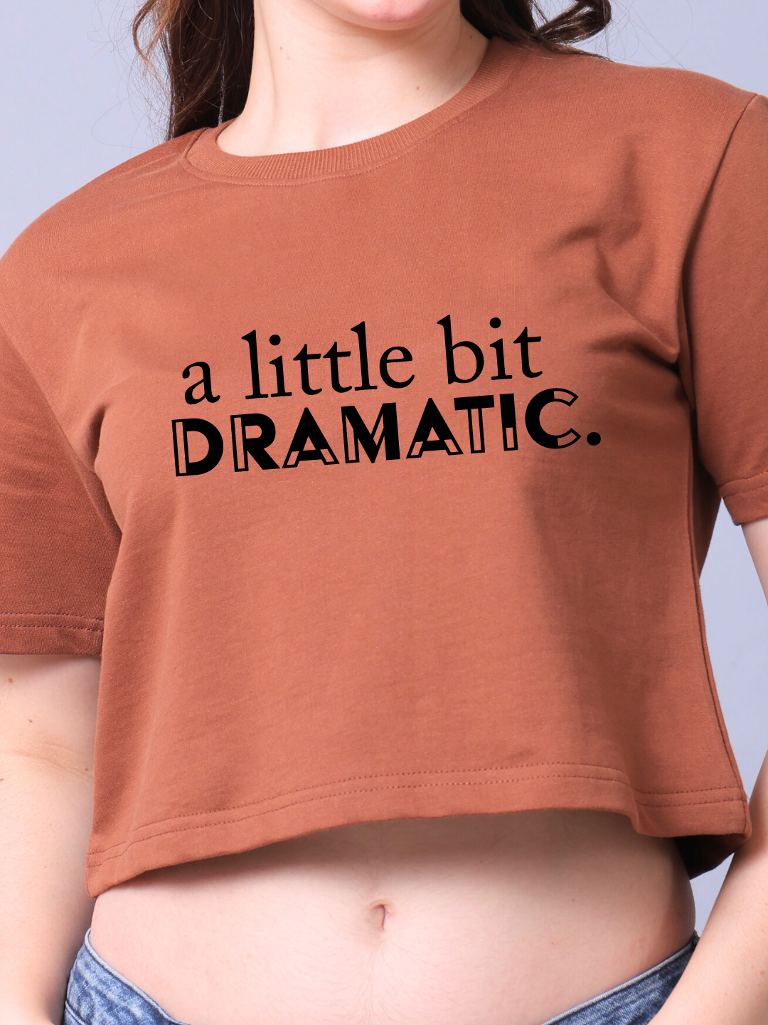 Little Dramatic Brown Crop Top