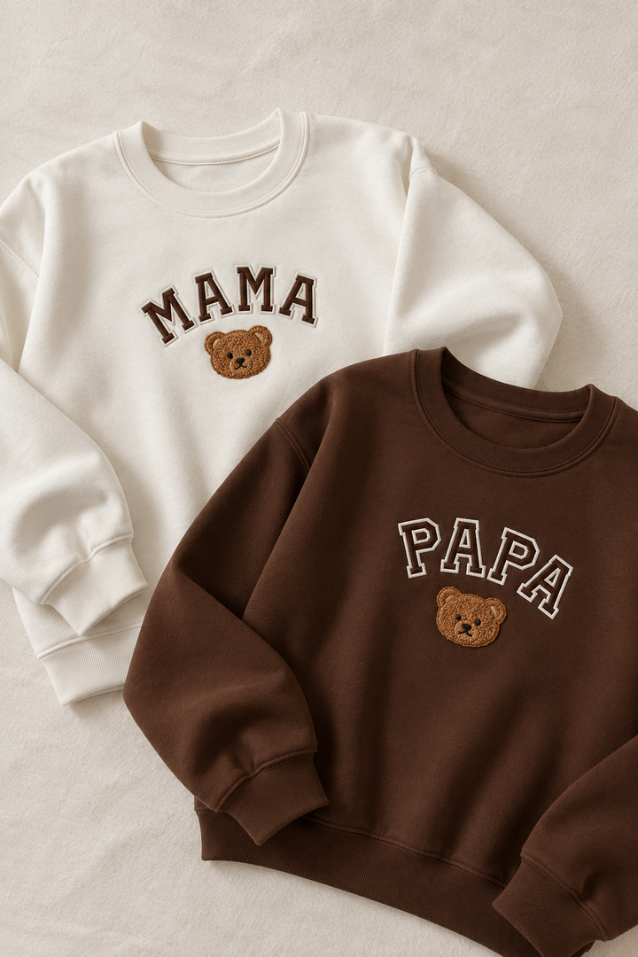 Embroided Bear Couple Sweatshirts — Pack of 2