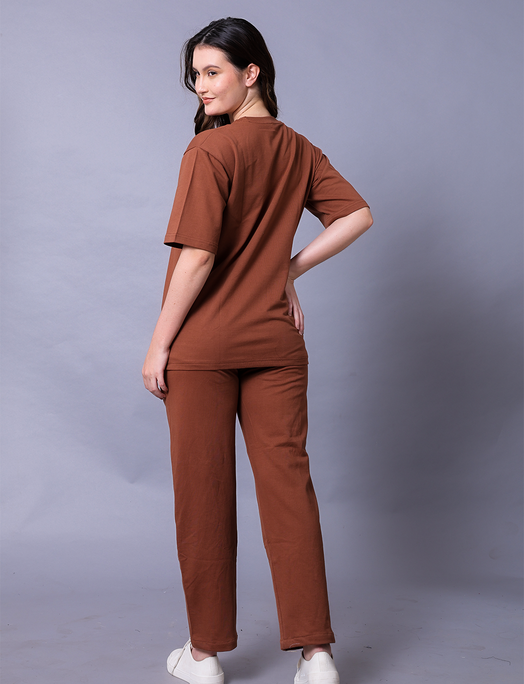 Crazy Like A Panda Women Co-Ord Set - Oversized Tee With Jogger
