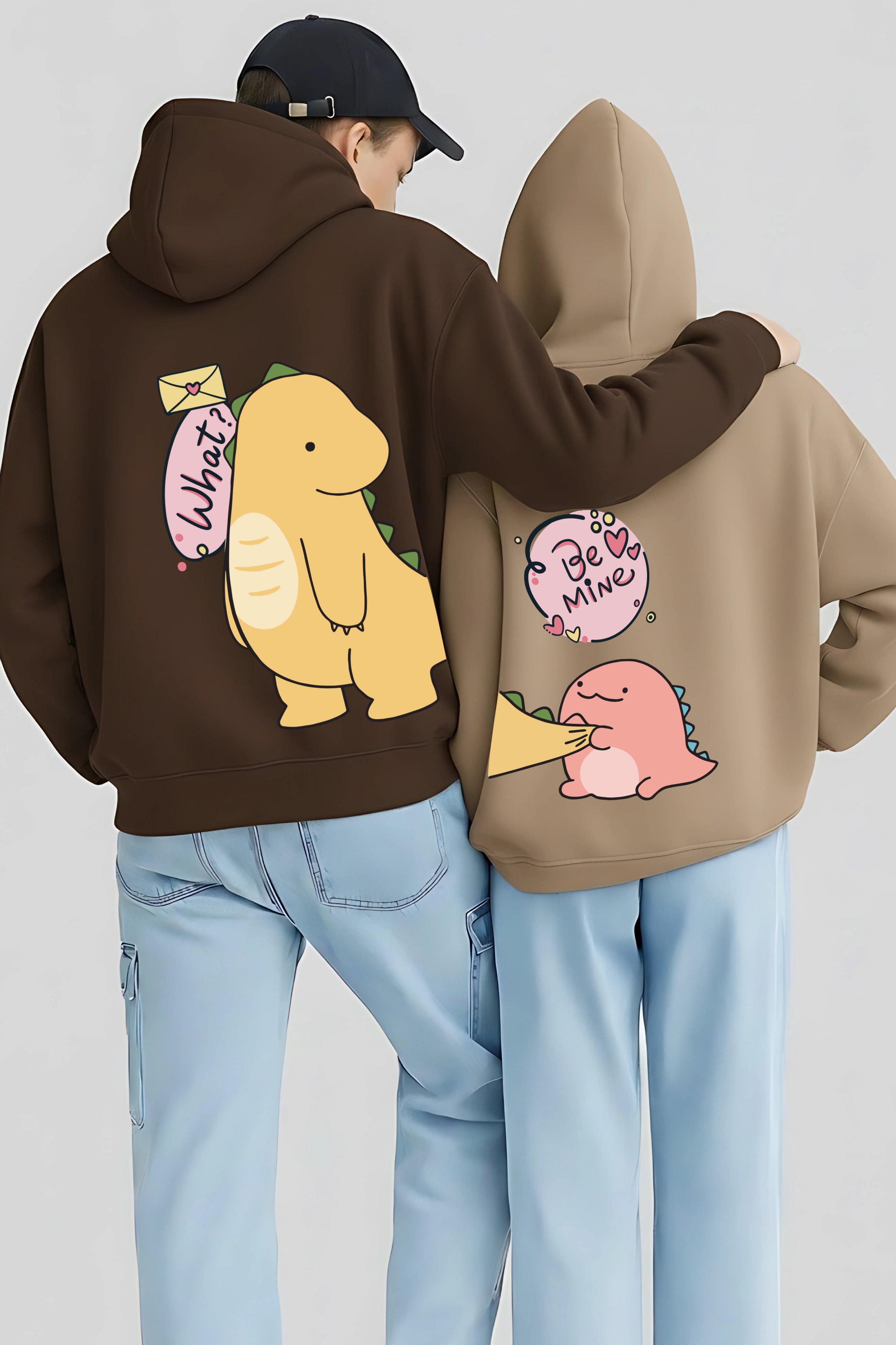 Dino Love Couple Hoodies — Pack of 2
