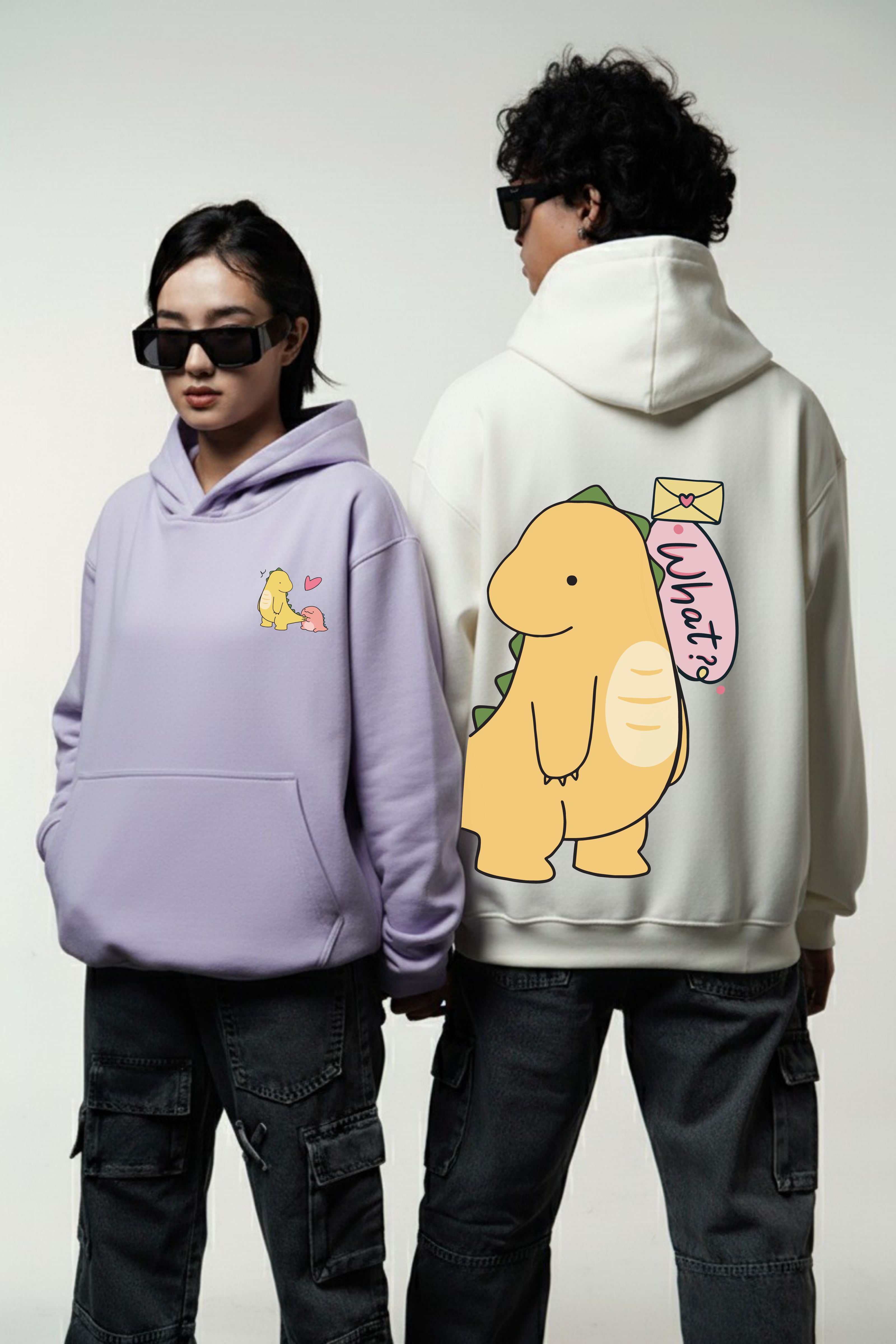 Dino Love Couple Hoodies — Pack of 2