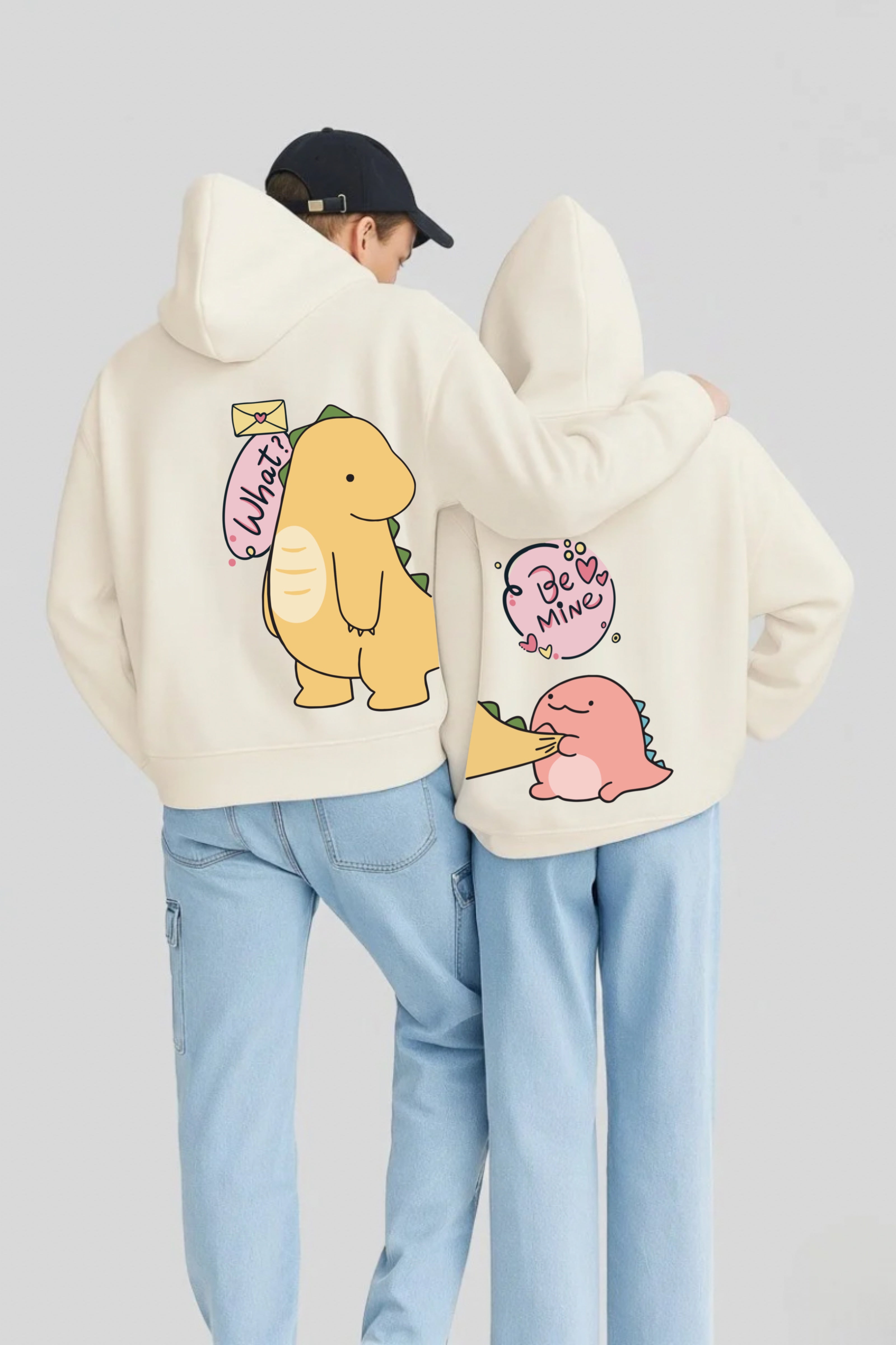 Dino Love Couple Hoodies — Pack of 2