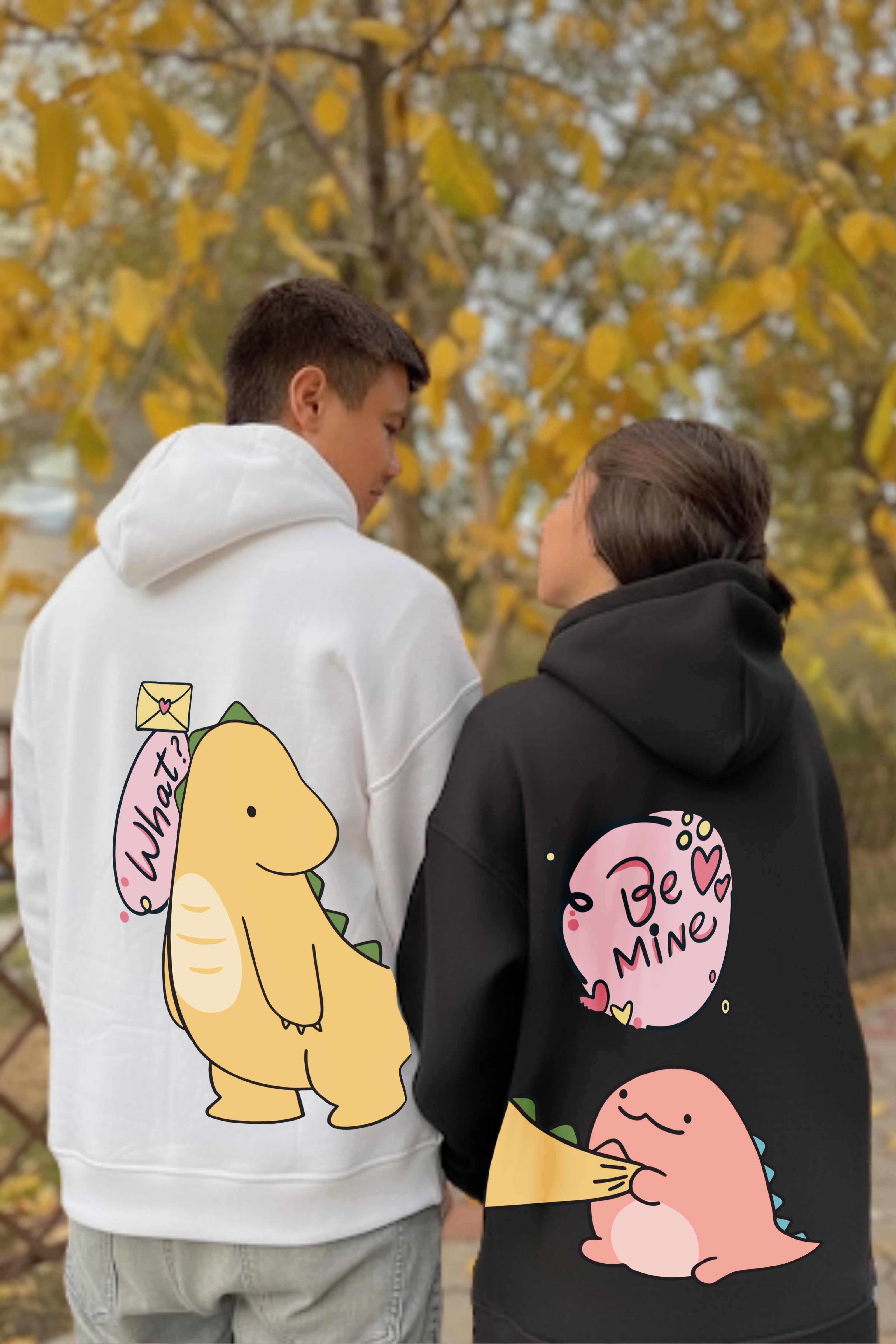 Dino Love Couple Hoodies — Pack of 2