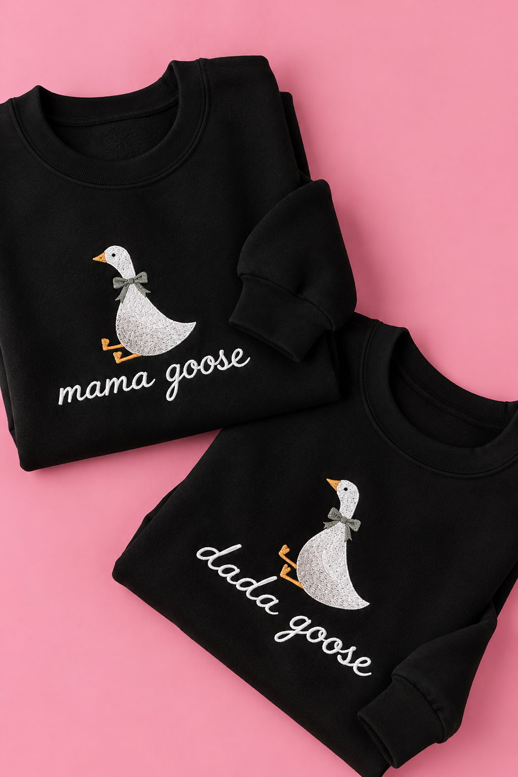 Embroided Goose Couple Sweatshirts — Pack of 2