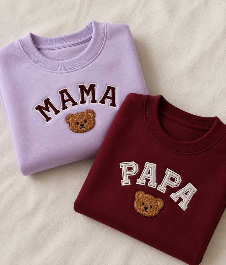 Embroided Bear Couple Sweatshirts — Pack of 2